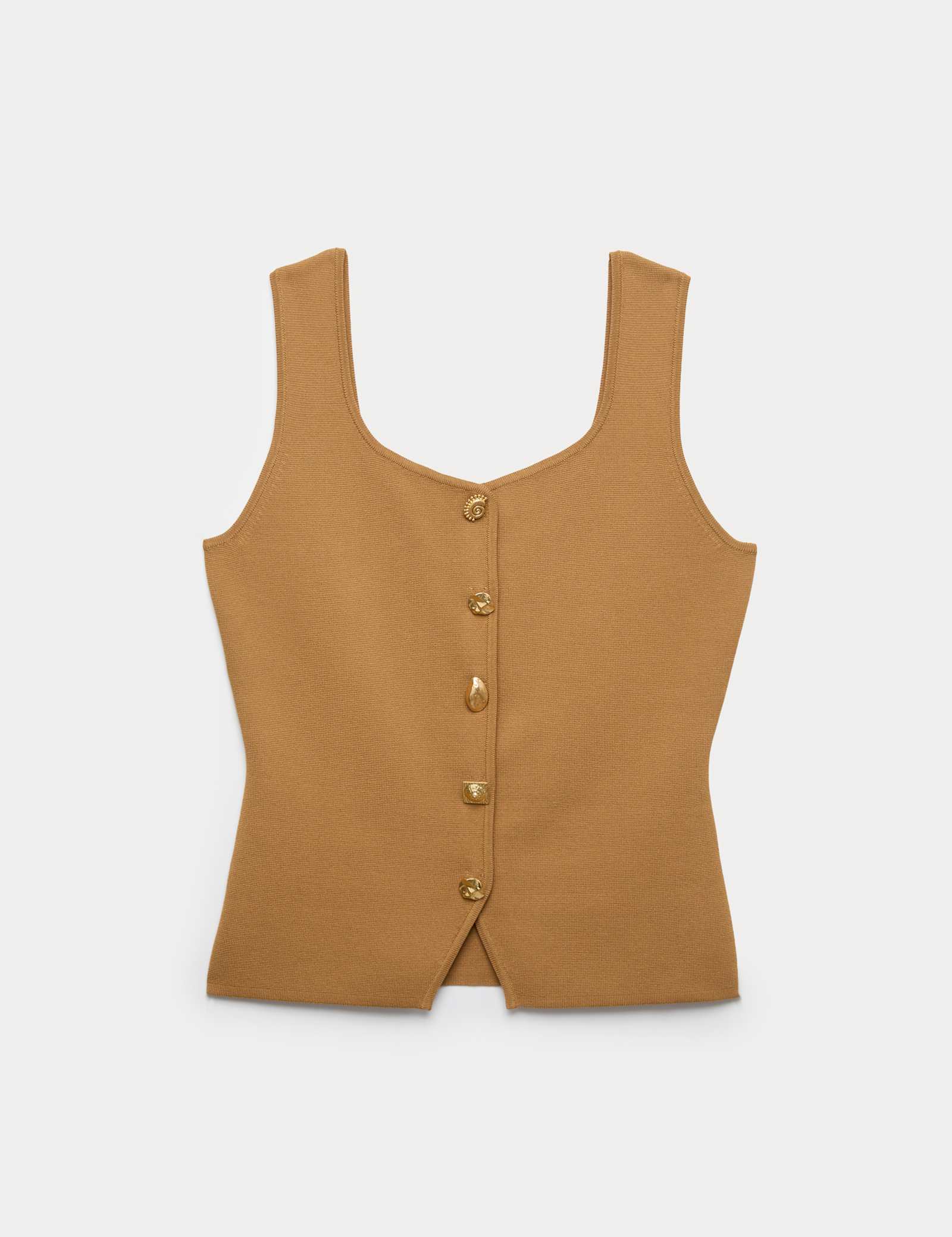 Button Front Slim Fit Knitted Waistcoat - image 1