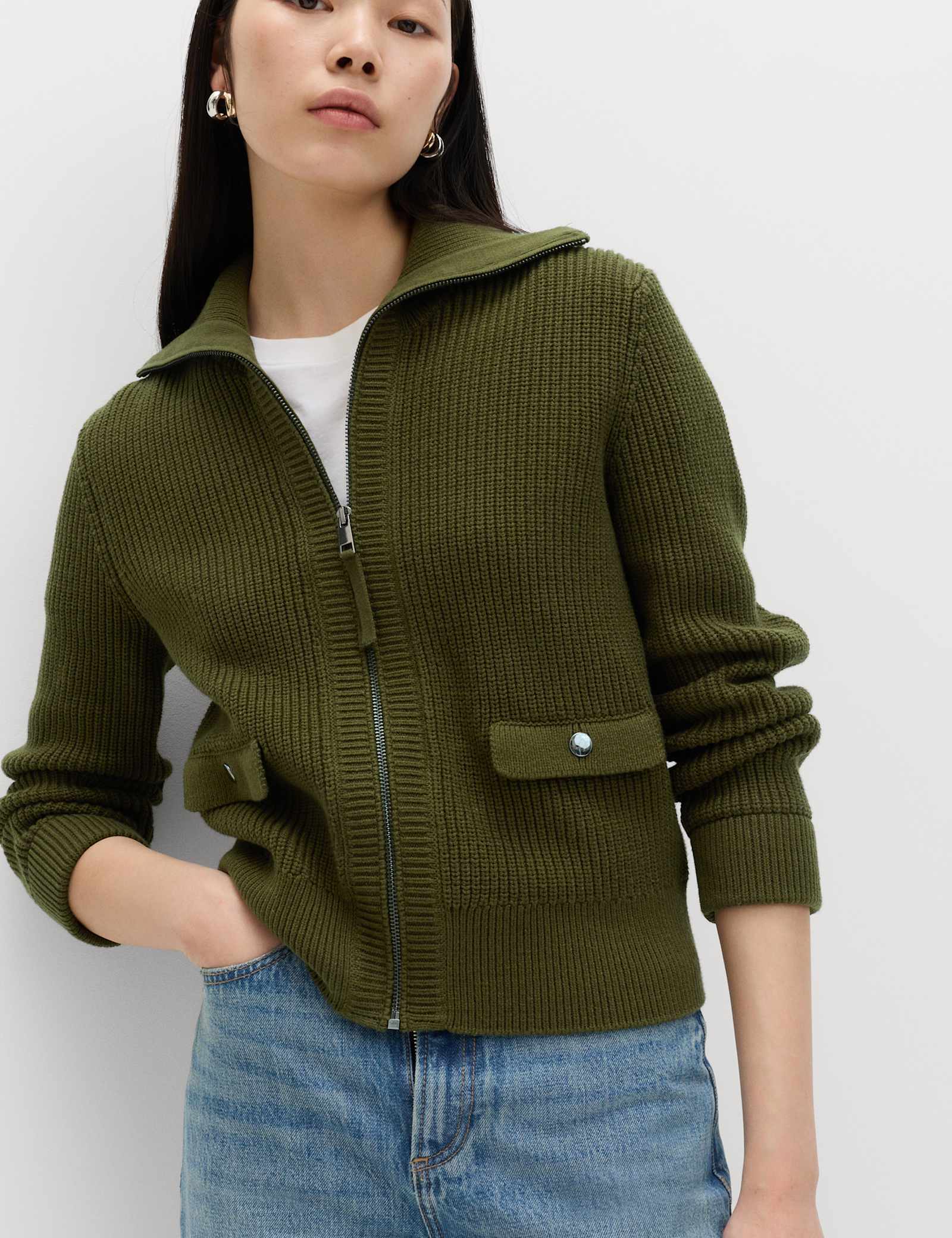 Cotton Rich Pocket Detail Knitted Jacket - image 2