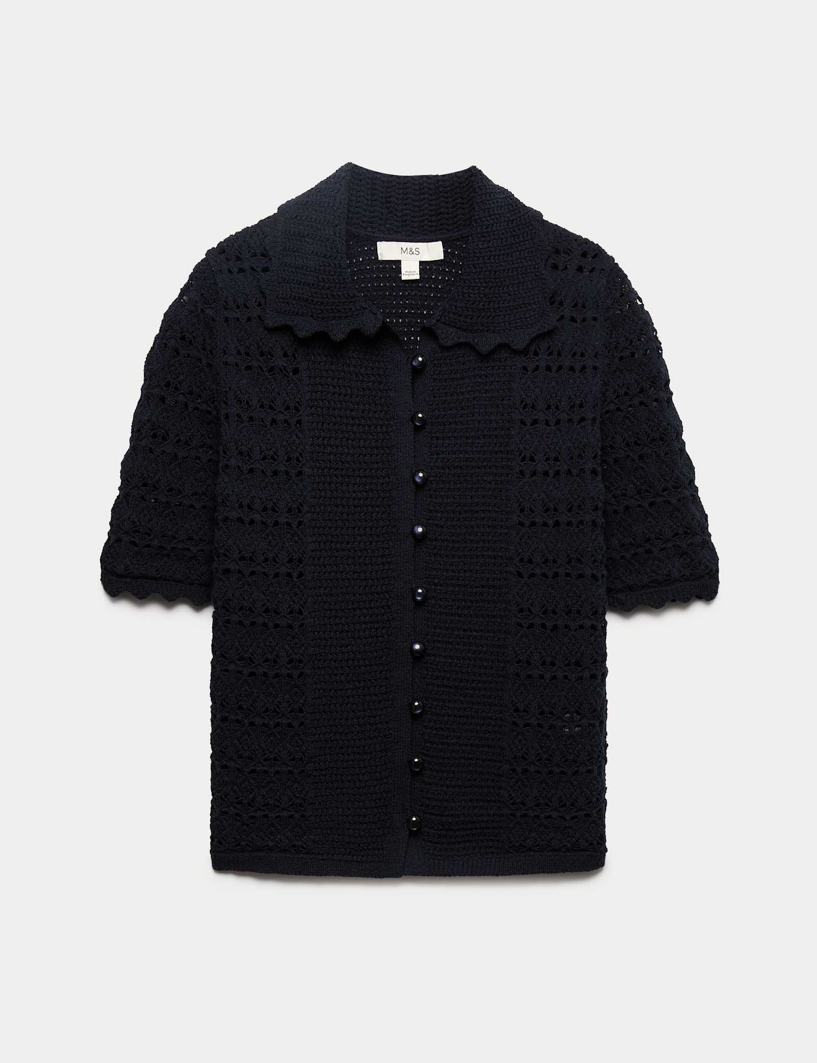 Cotton Blend Open Stitch Cardigan - image 1