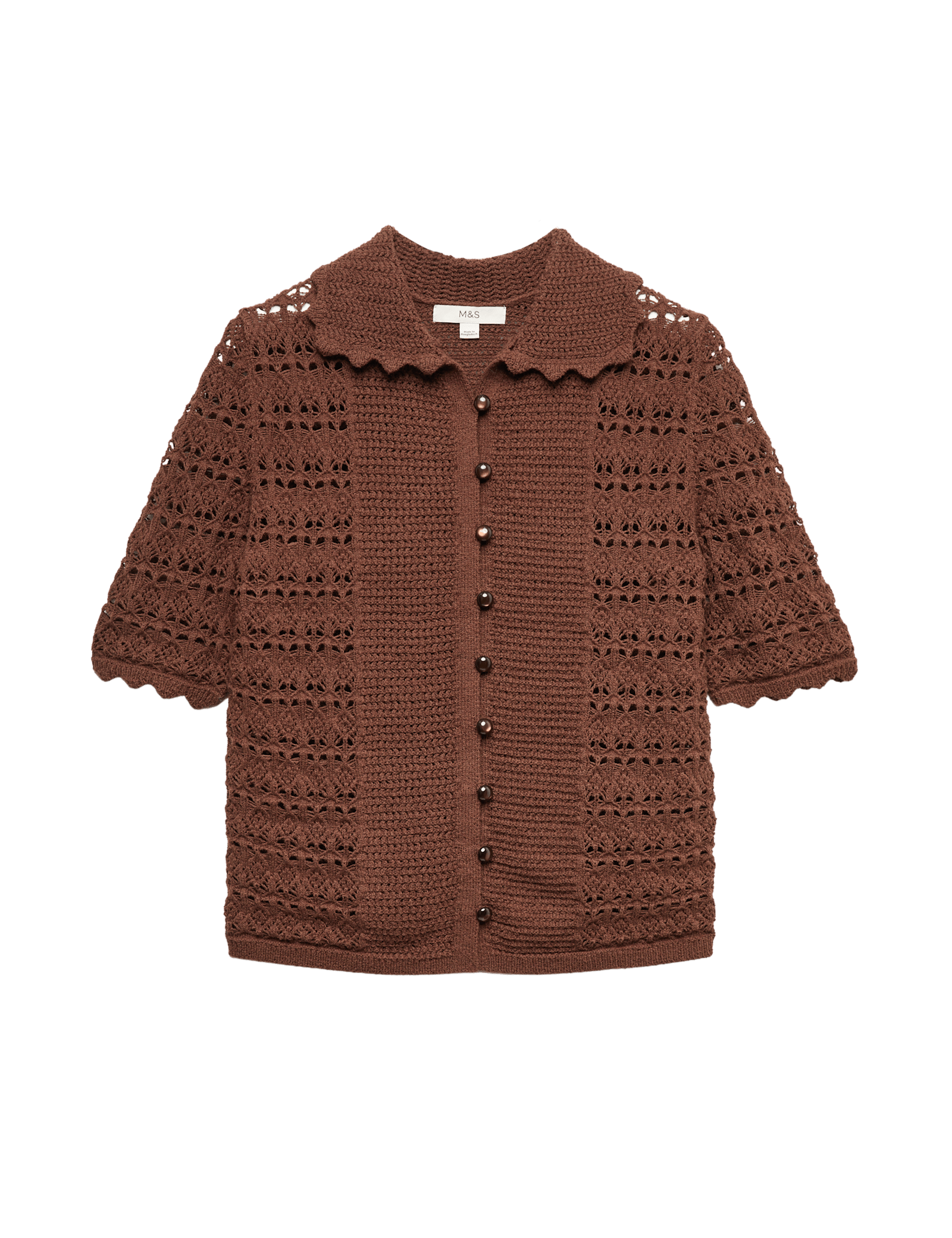 Cotton Blend Open Stitch Cardigan - image 5