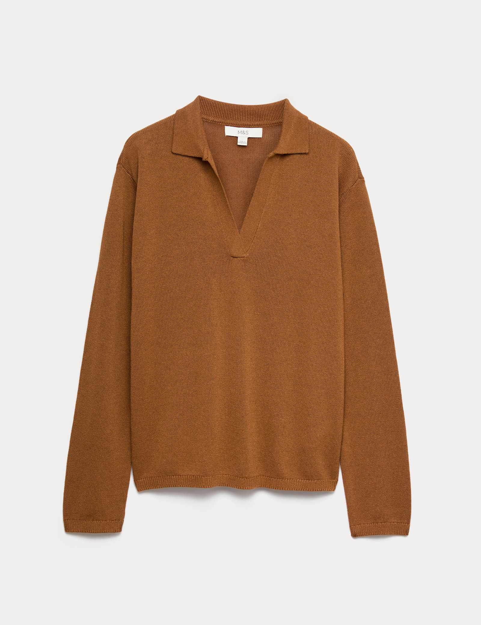 Collared Knitted Top with Linen - image 1