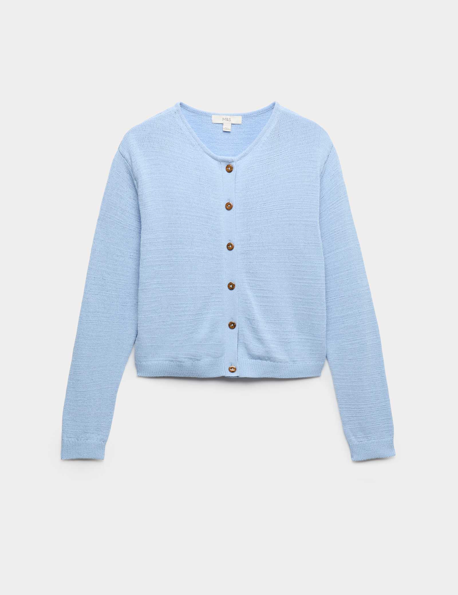 Cotton Rich Button Through Cropped Cardigan - image 1