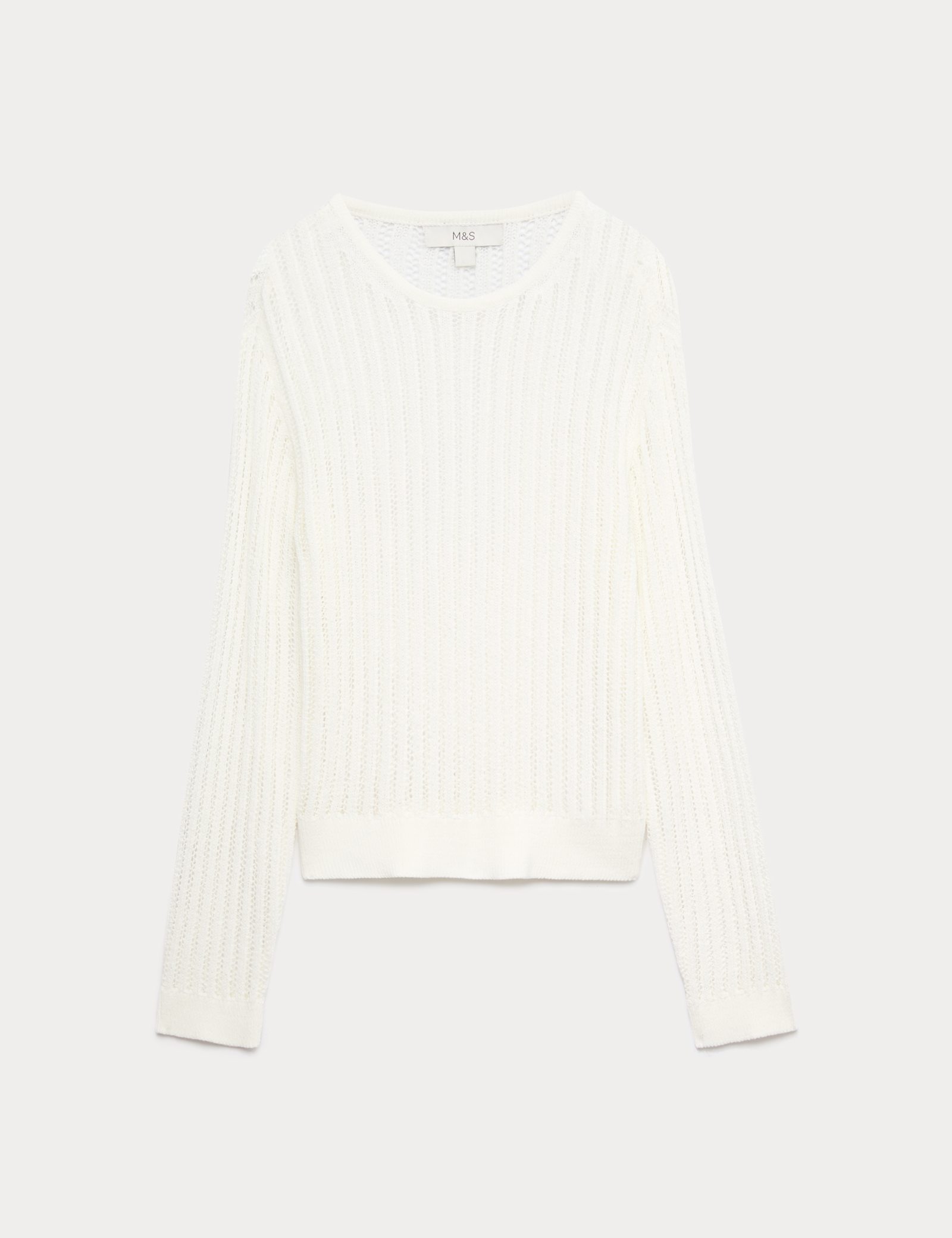 Cotton Rich Textured Crew Neck Jumper - image 1