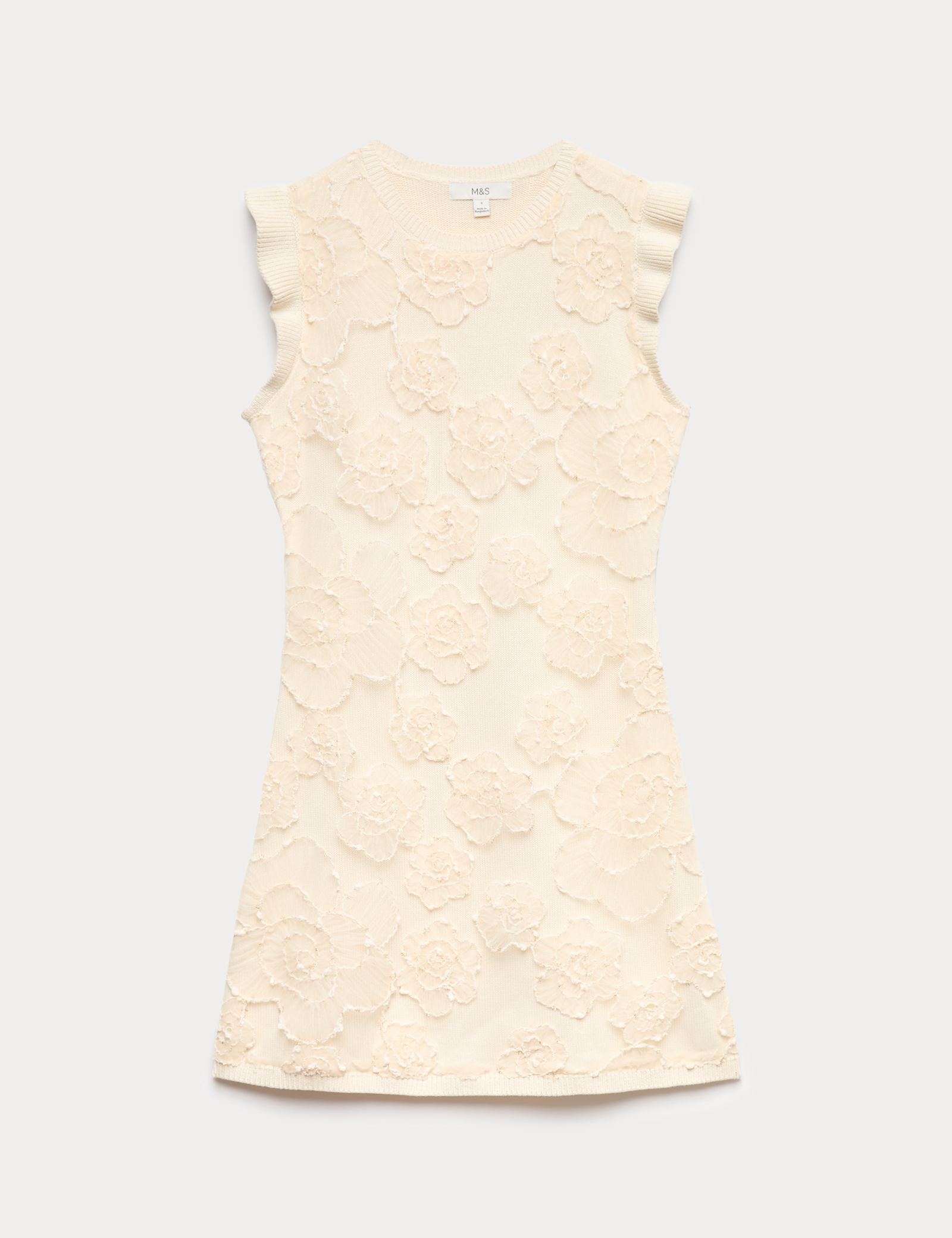 Floral Textured Knitted Mini Dress - image 1