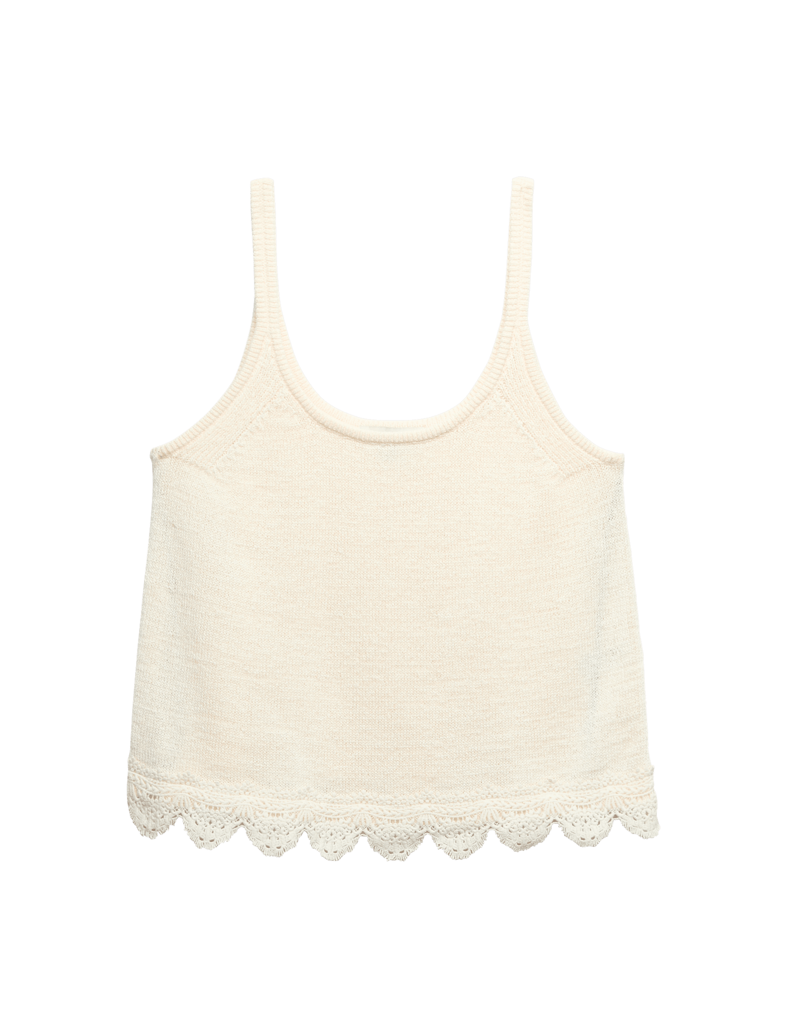 Cotton Blend Lace Detail Cropped Knitted Vest - image 3