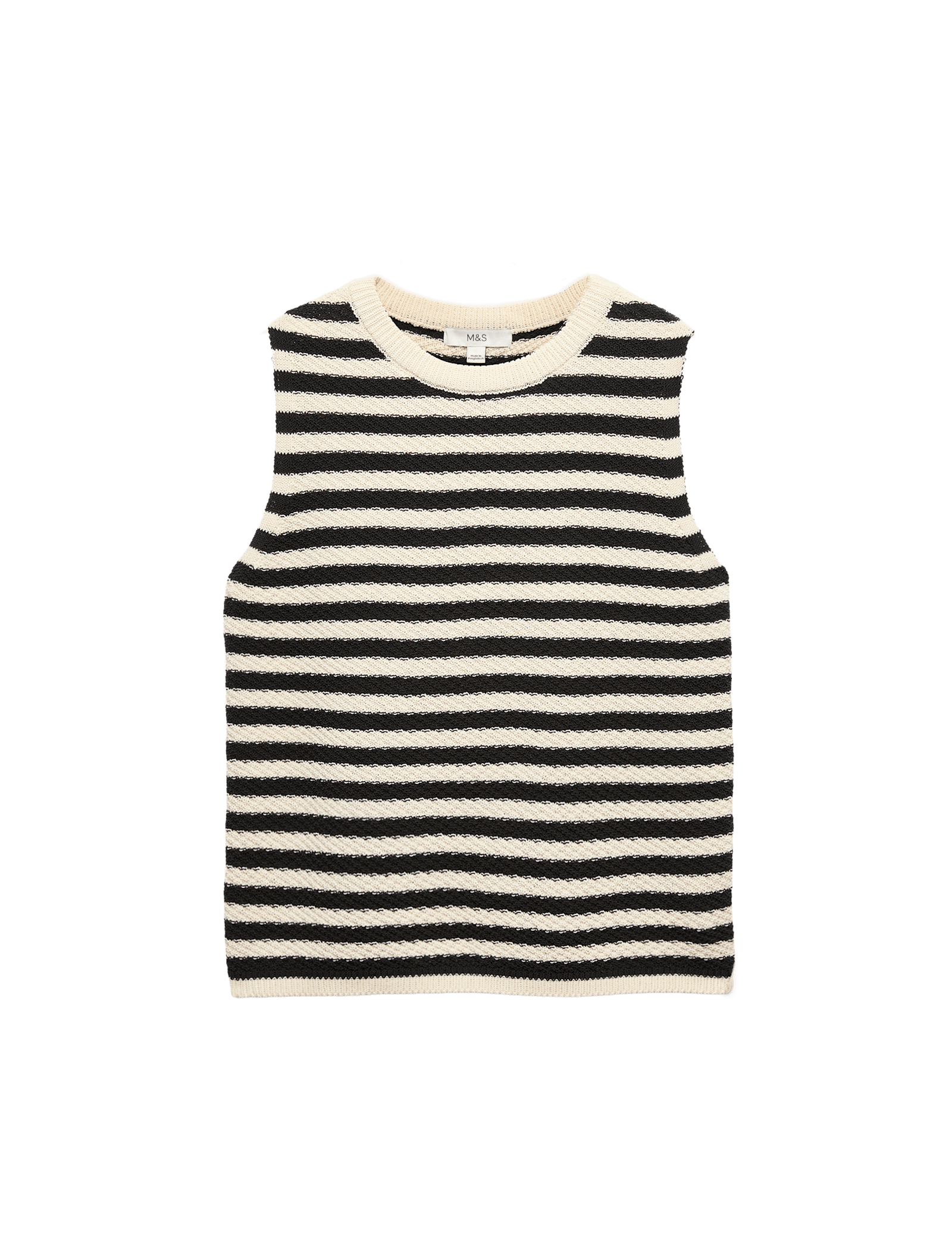 Cotton Rich Striped Slim Fit Knitted Top - image 3
