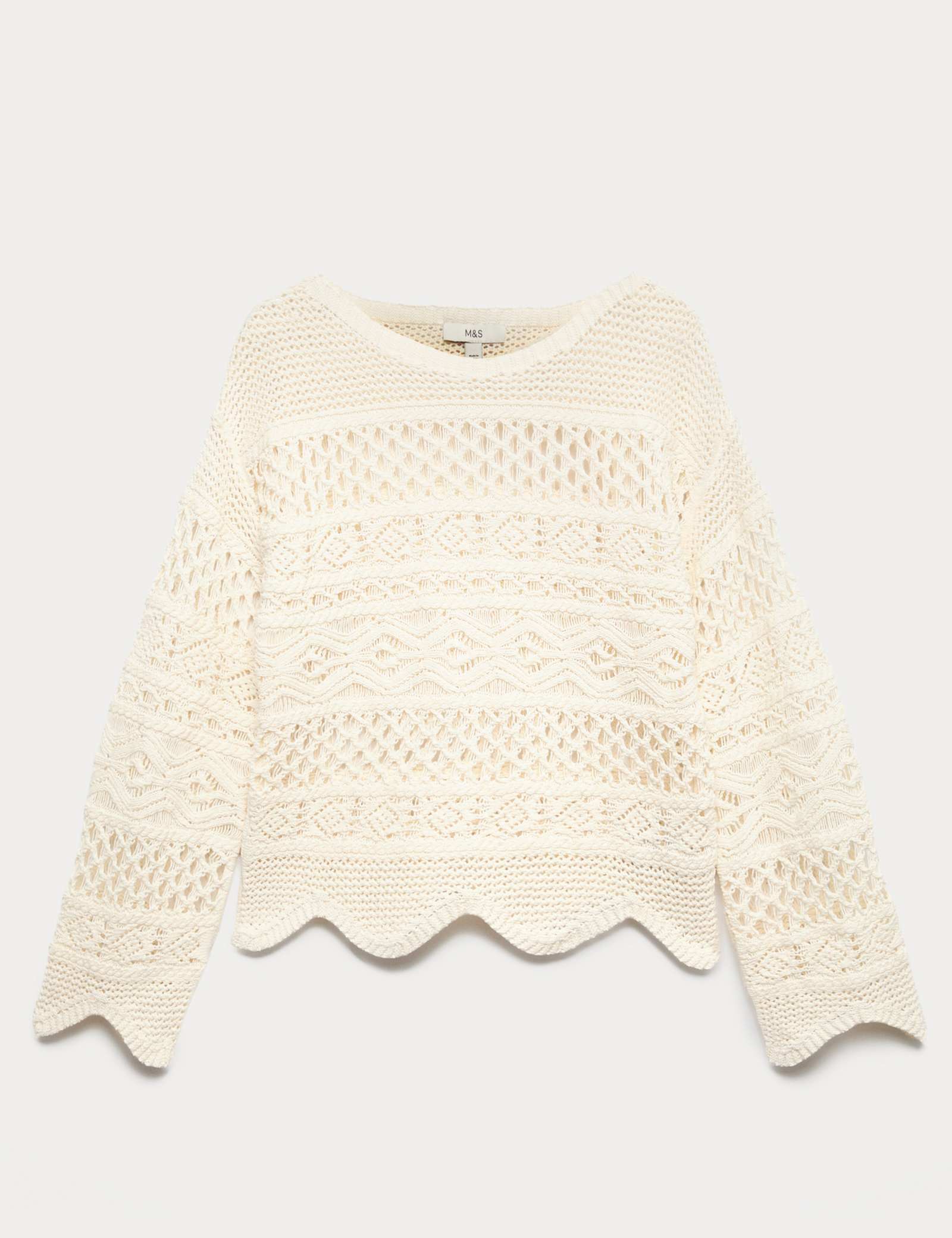 Cotton Rich Textured Cropped Jumper - image 1