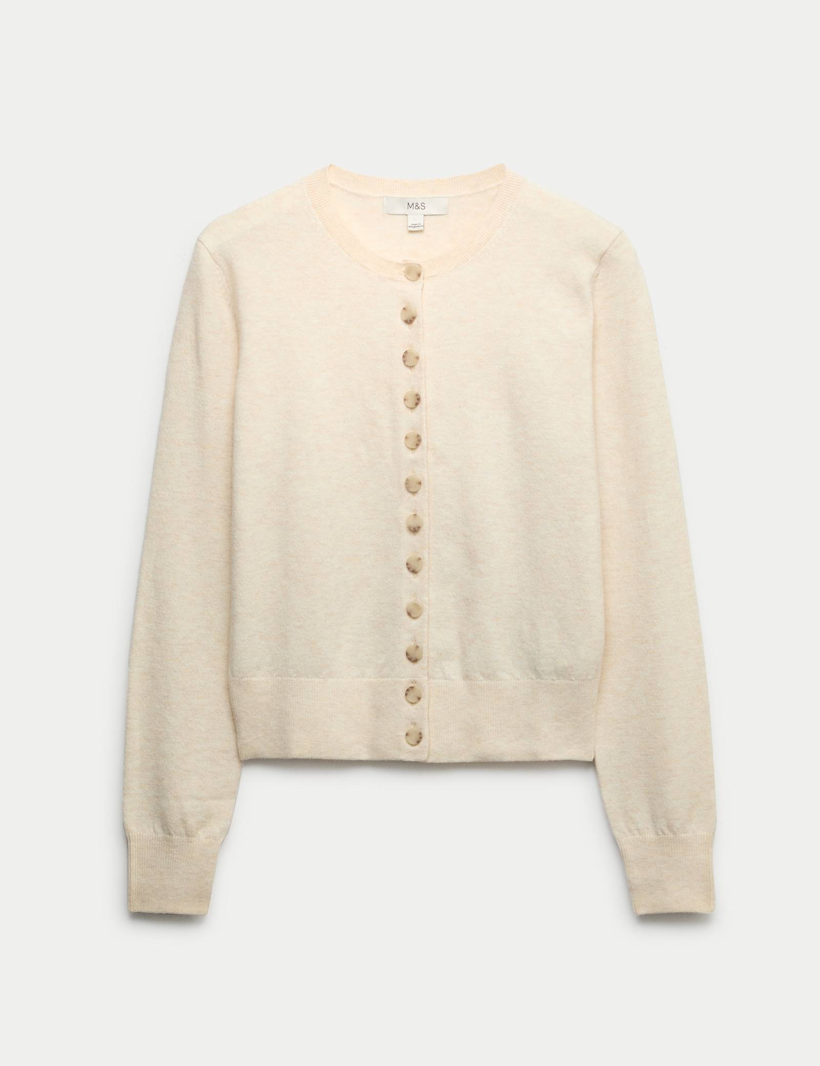 Air-Yarn Crew Neck Short Cardigan - image 1