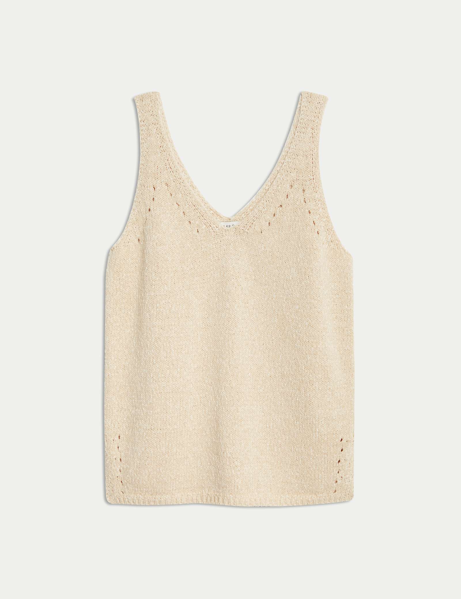Cotton Blend Textured V-Neck Knitted Vest - image 1