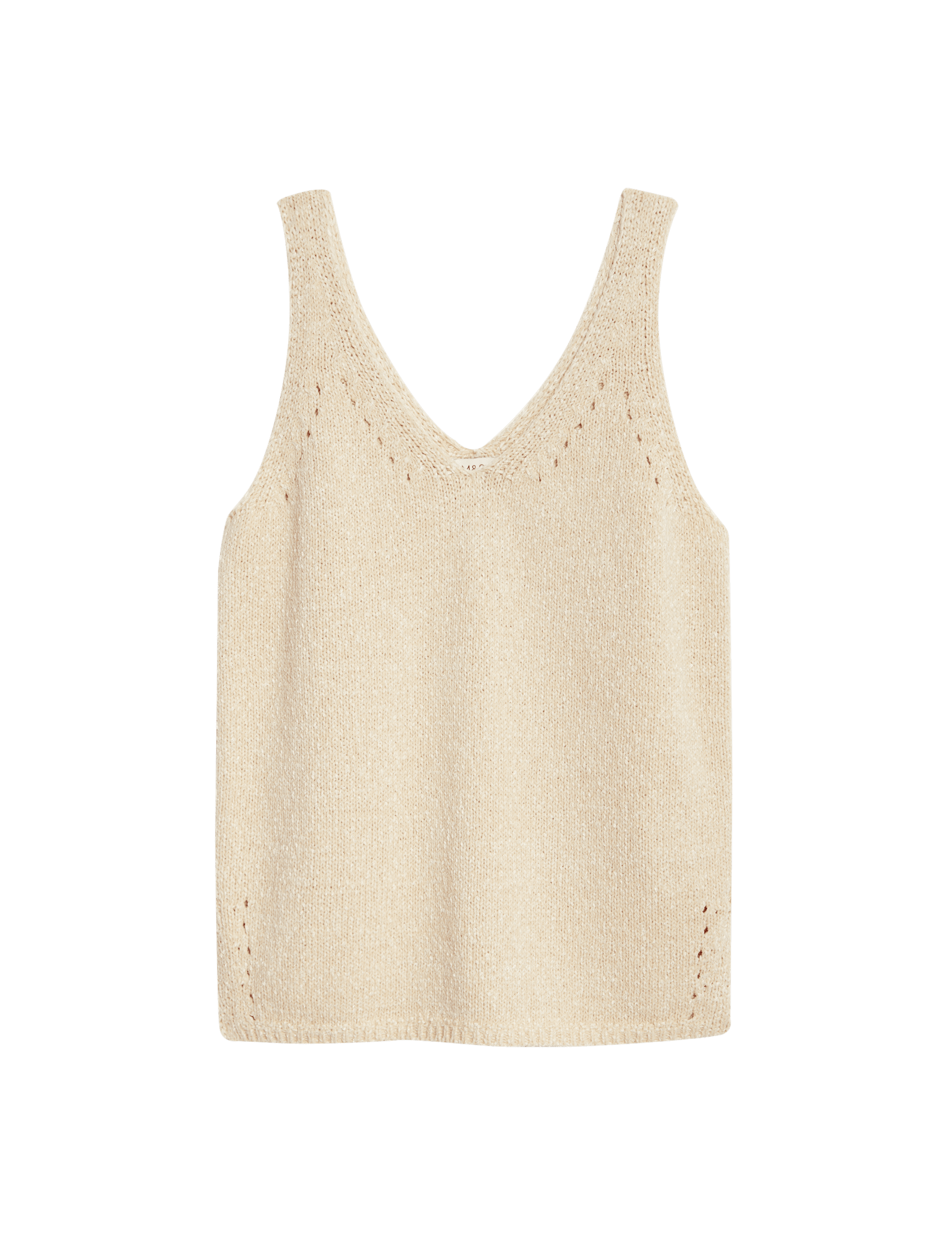 Cotton Blend Textured V-Neck Knitted Vest - image 3