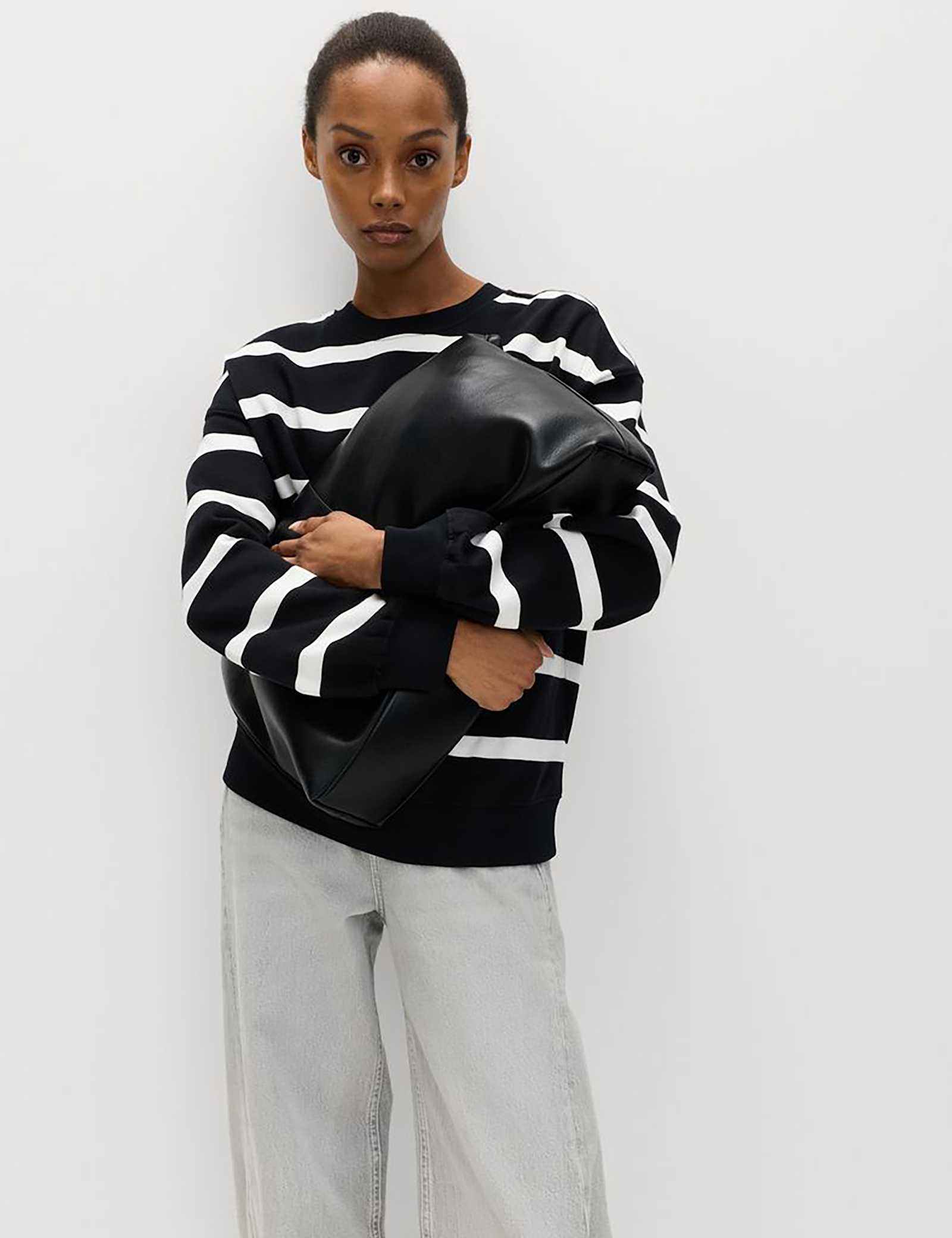 Cotton Rich Striped Long Sleeve Sweatshirt - image 4