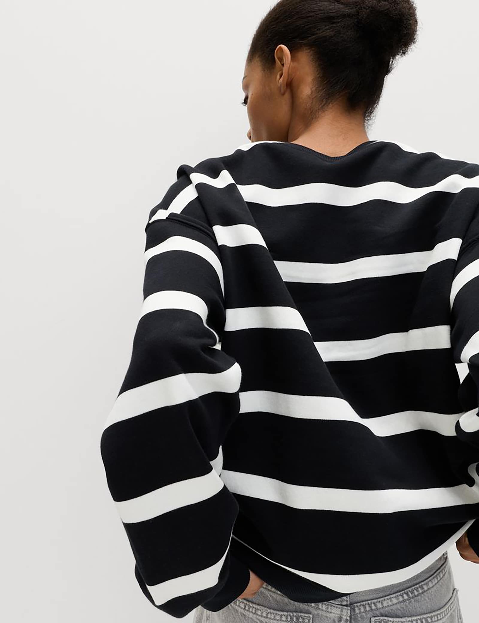 Cotton Rich Striped Long Sleeve Sweatshirt - image 3
