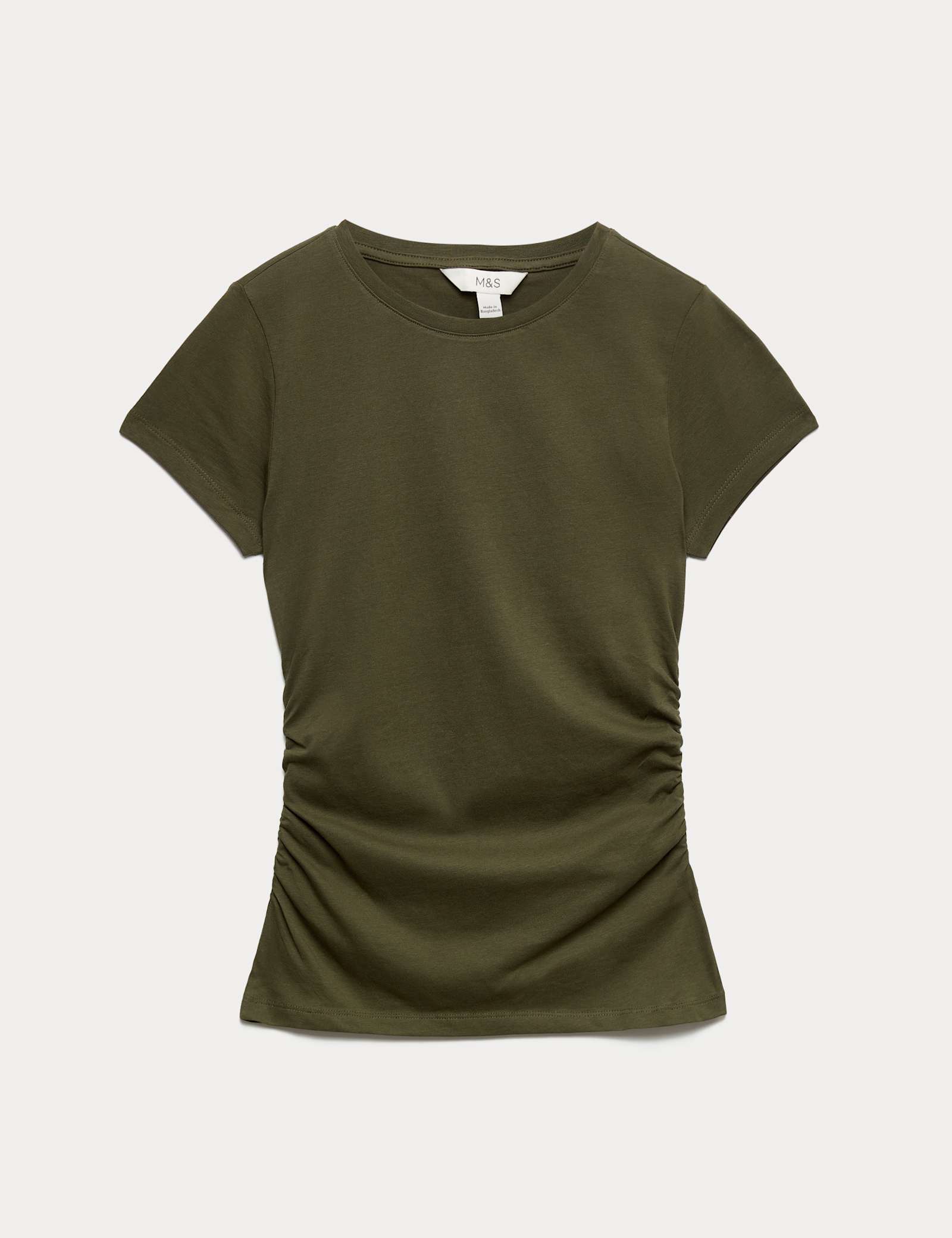 Pure Cotton Slim Fit Ruched T-Shirt - image 5