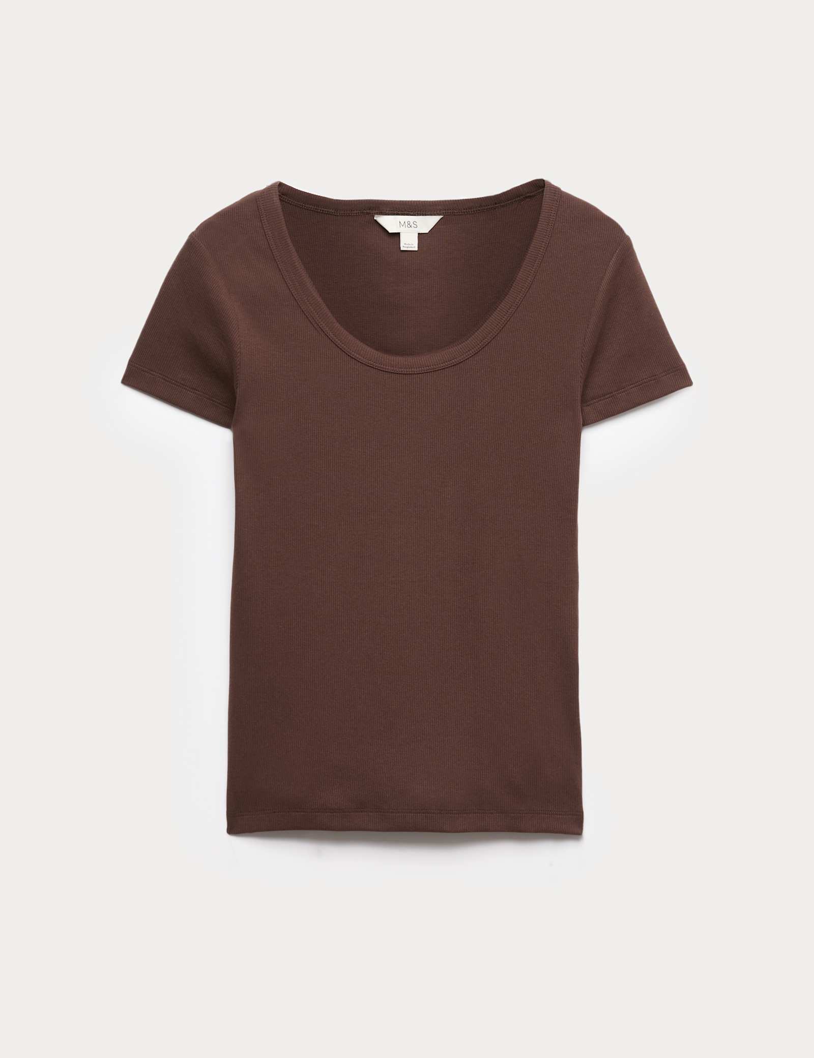 Cotton Rich Scoop Neck Slim Fit T-Shirt - image 1