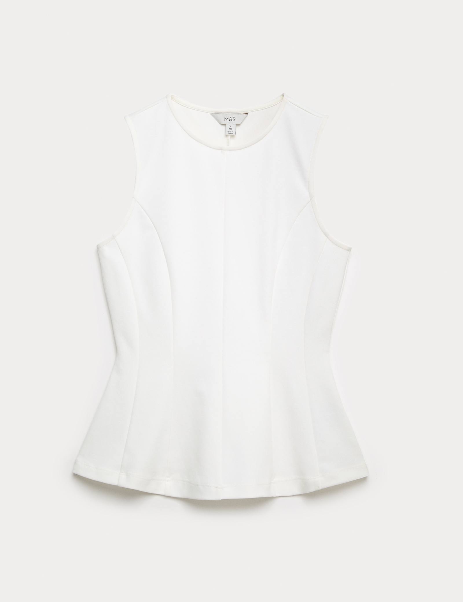 Fitted Sleeveless Peplum Top - image 2