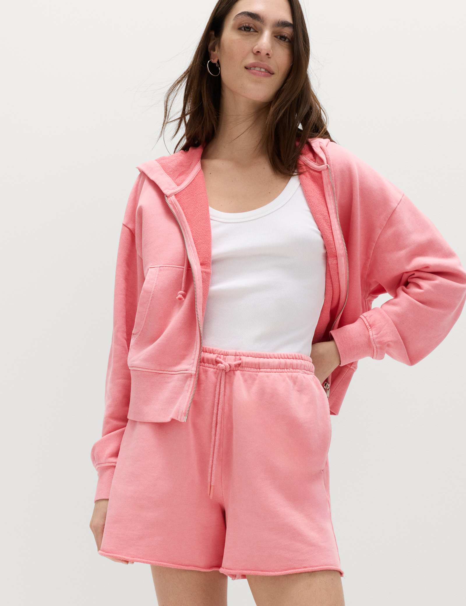 Pure Cotton Garment Dye Zip Up Hoodie - image 3