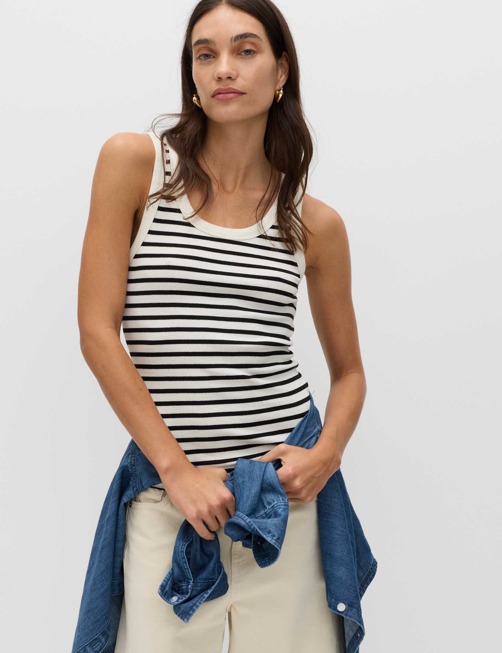3 Pack Cotton Rich Ribbed Vest Tops - image 1