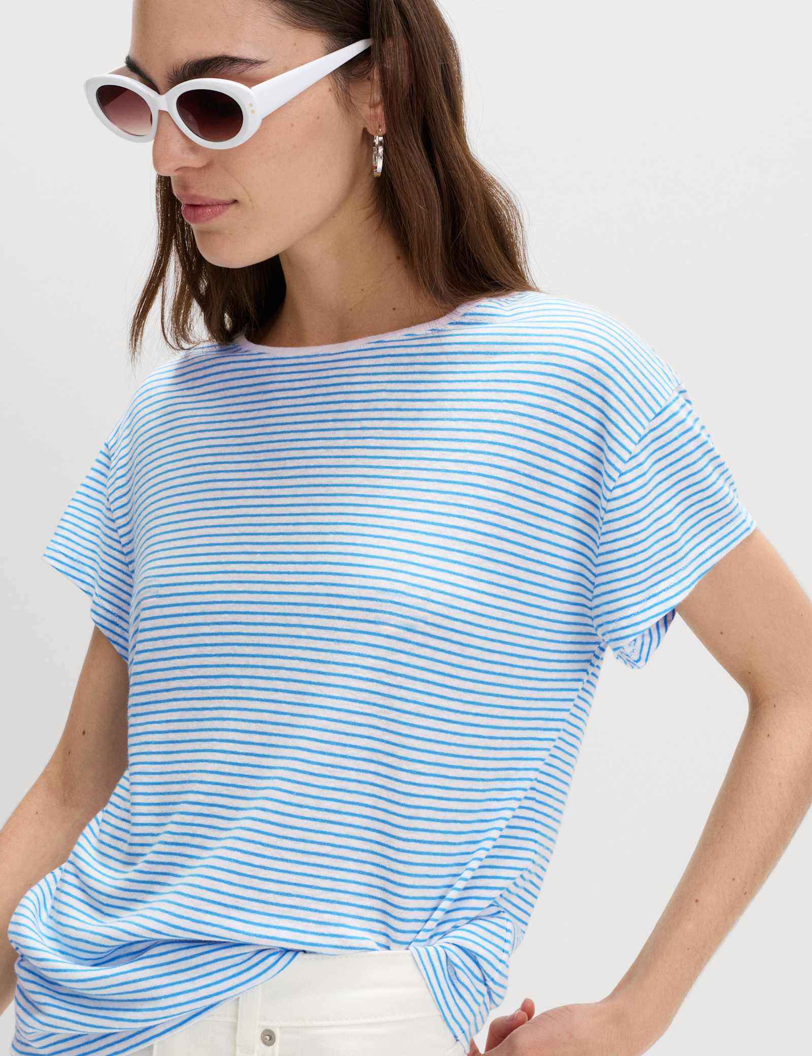 Linen Blend Striped T-Shirt - image 2