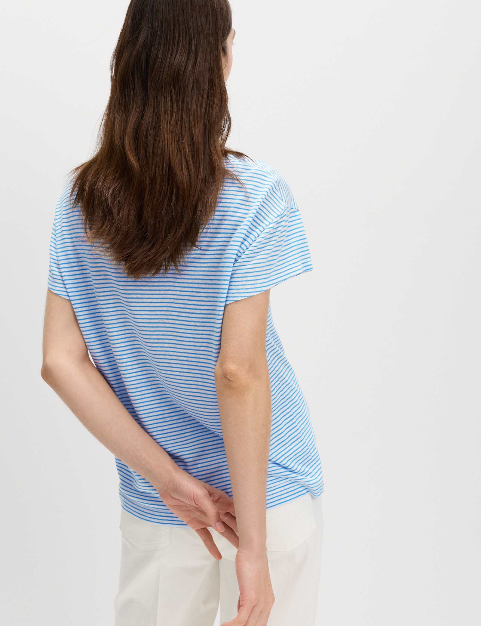 Linen Blend Striped T-Shirt - image 5