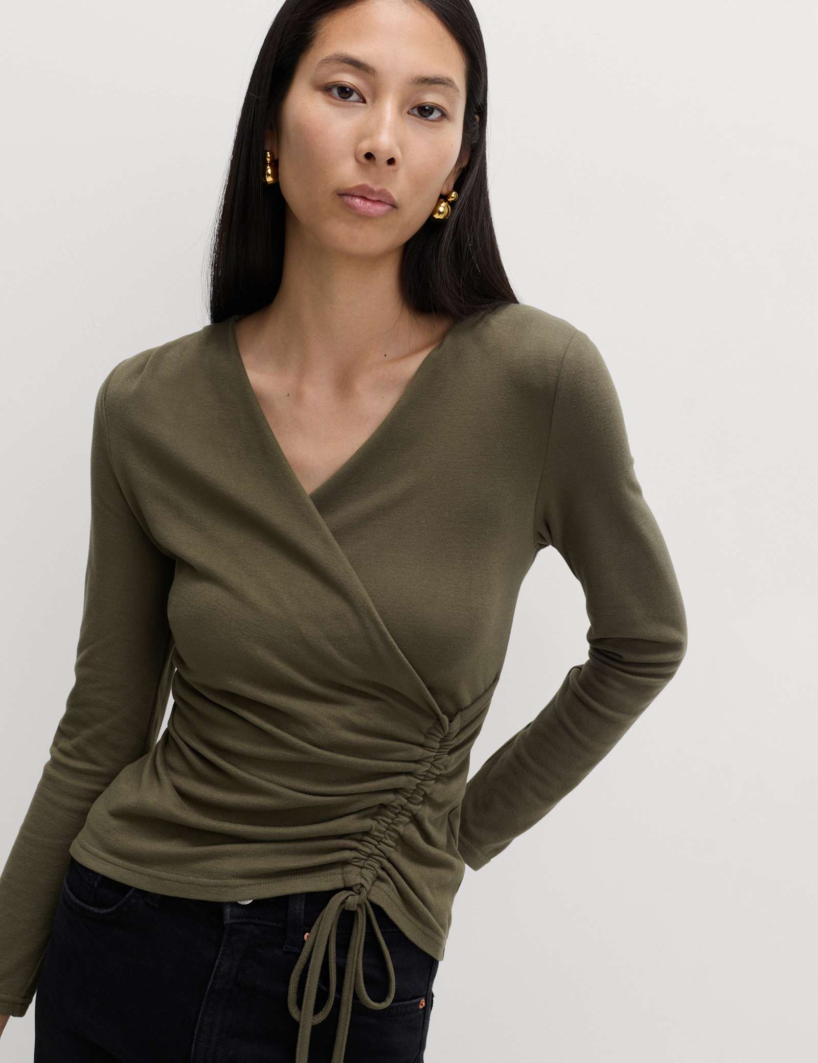 Cosy Ruched Front Top with Stretch - image 2