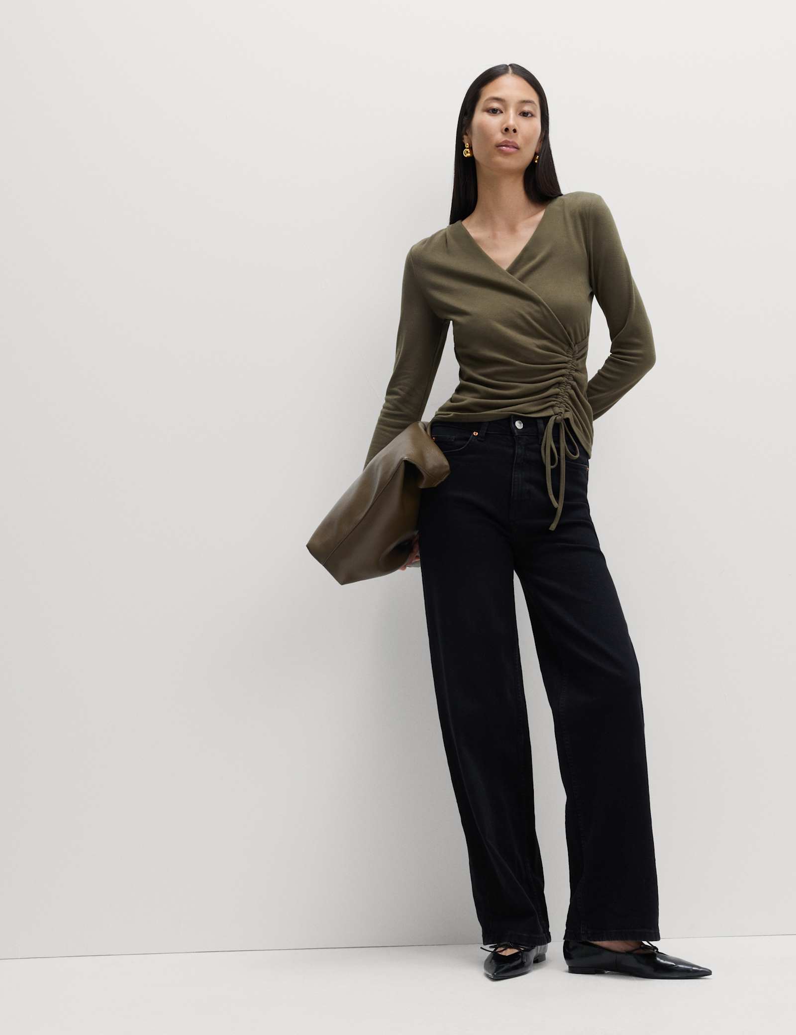 Cosy Ruched Front Top with Stretch - image 5