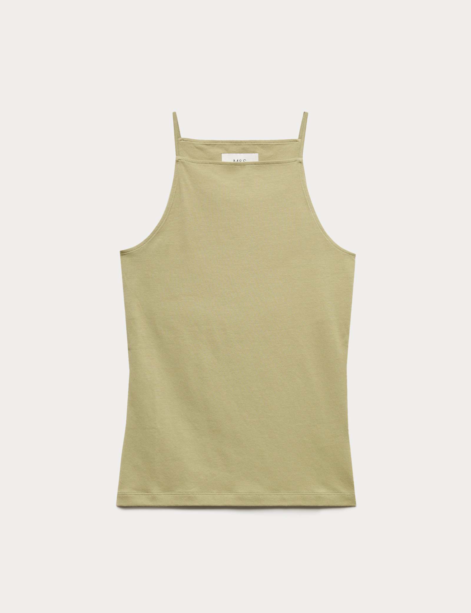 Cotton Rich Square Neck Spaghetti Strap Vest - image 4