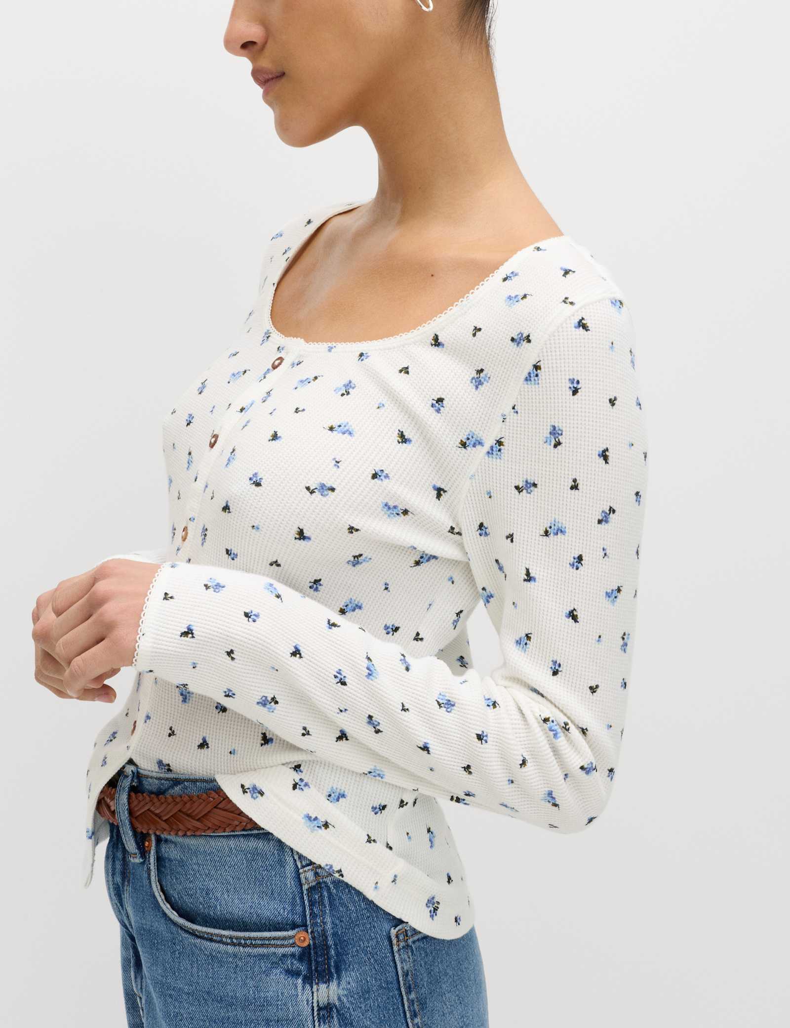 Pure Cotton Waffle Scoop Neck Top - image 4