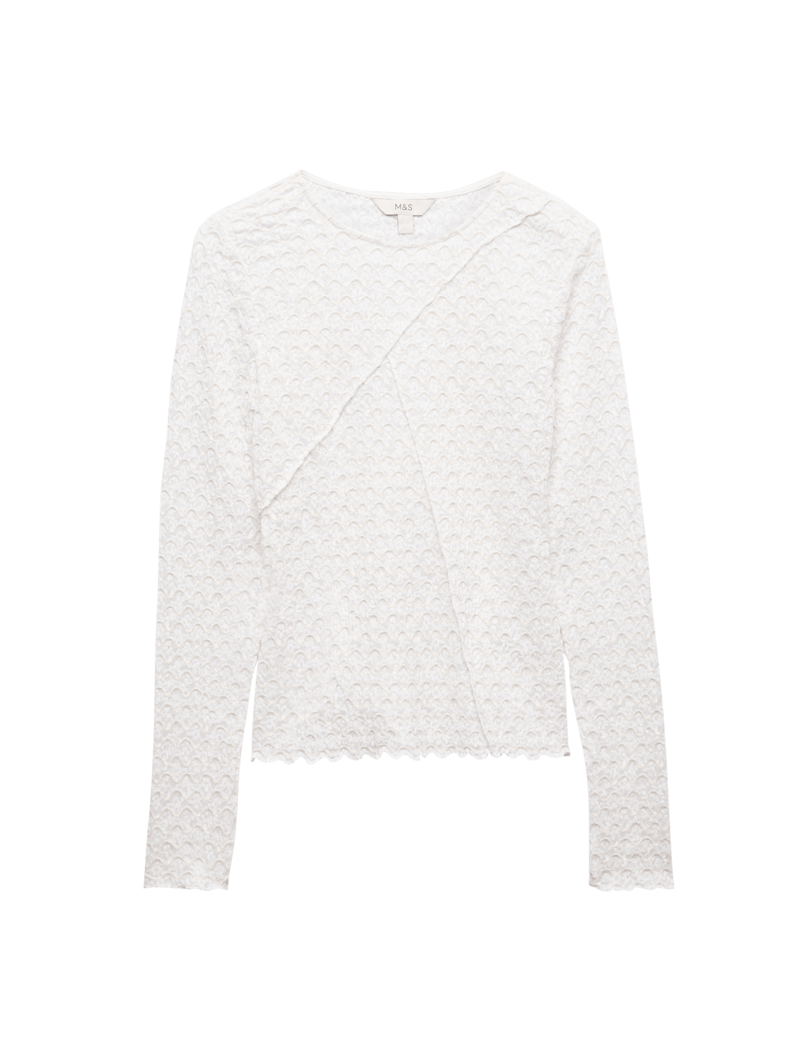 Cotton Blend Lace Textured Top - image 3