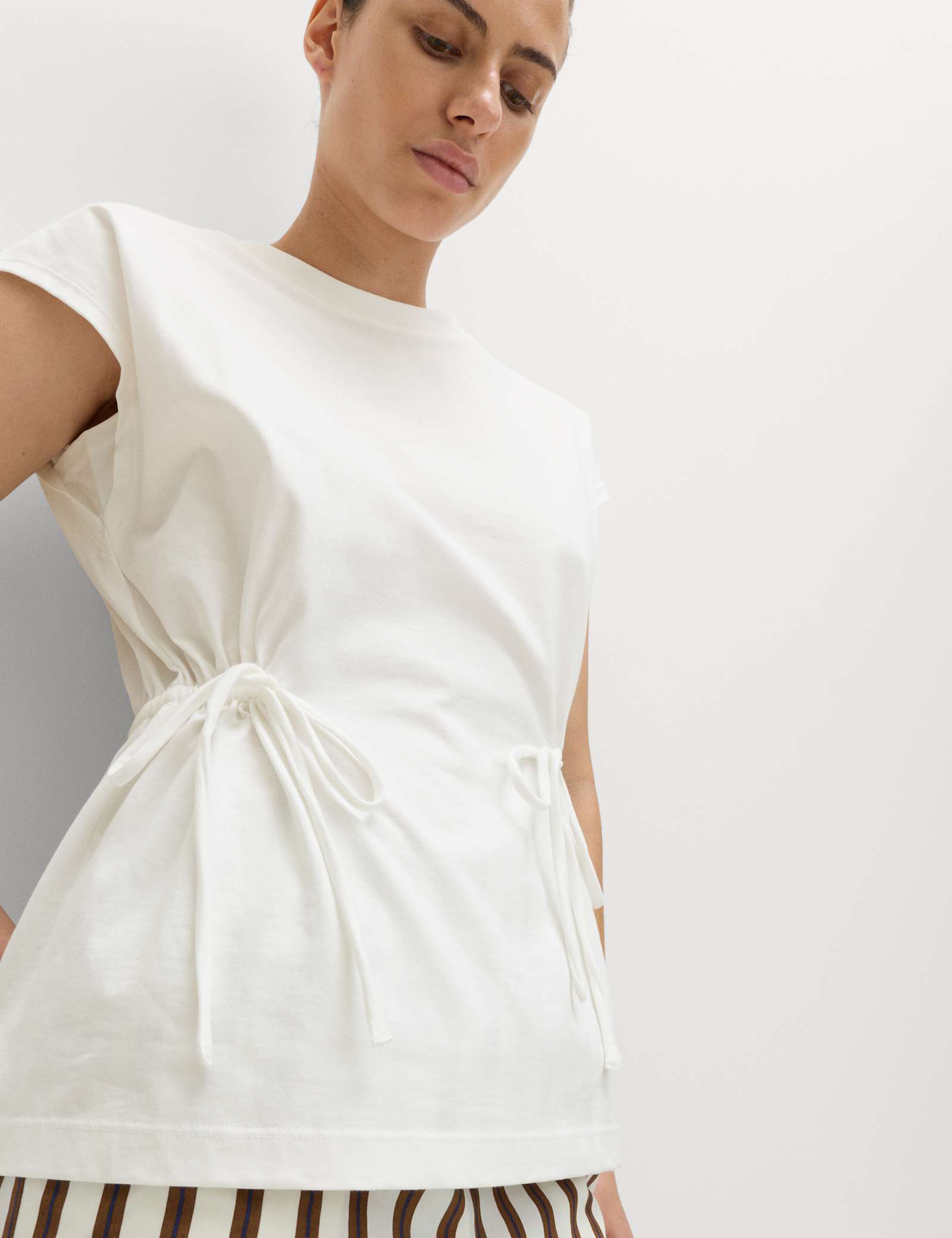 Pure Cotton Tie Waist Oversized T-Shirt - image 3