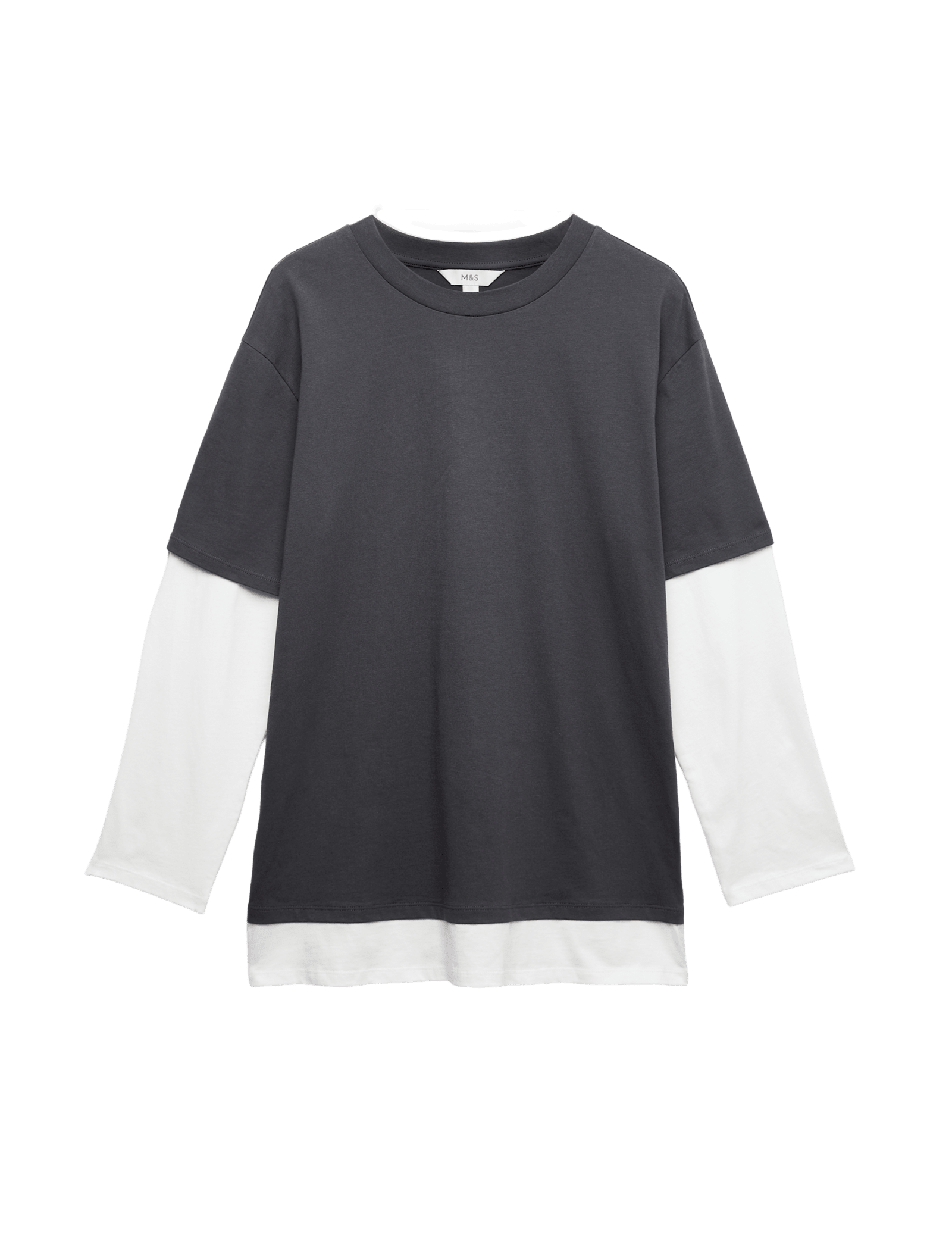 Pure Cotton Double Layer Oversized T-Shirt - image 3