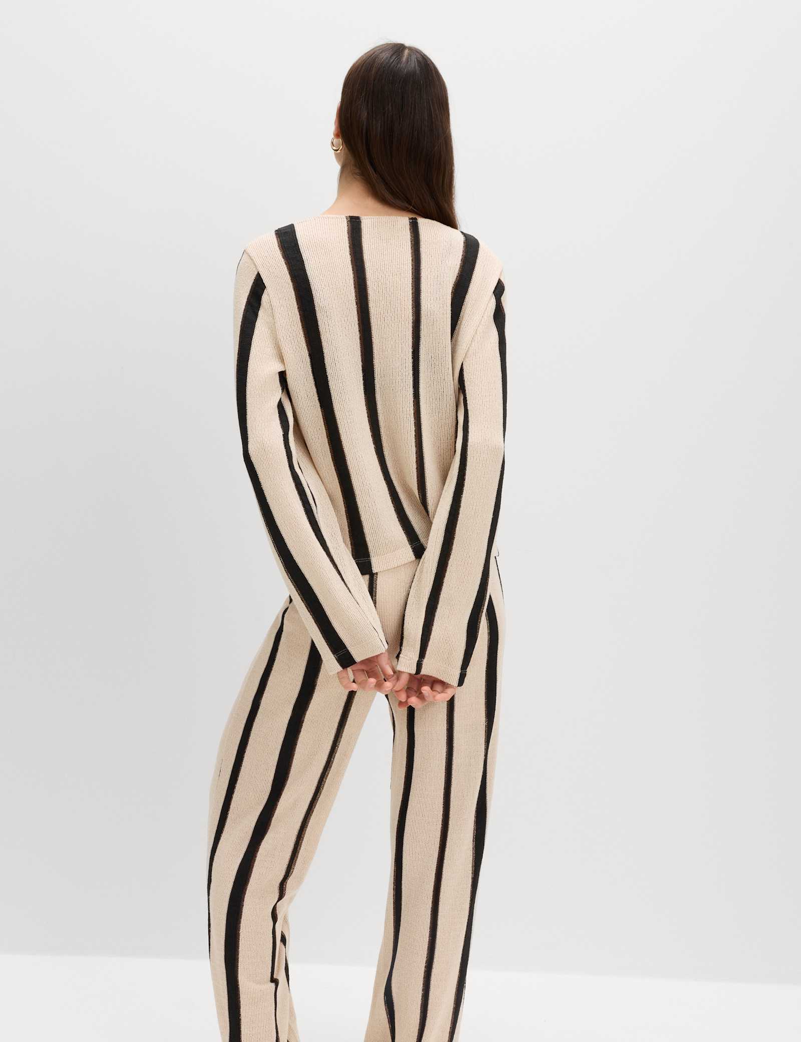 Striped Tie Front Top - image 5