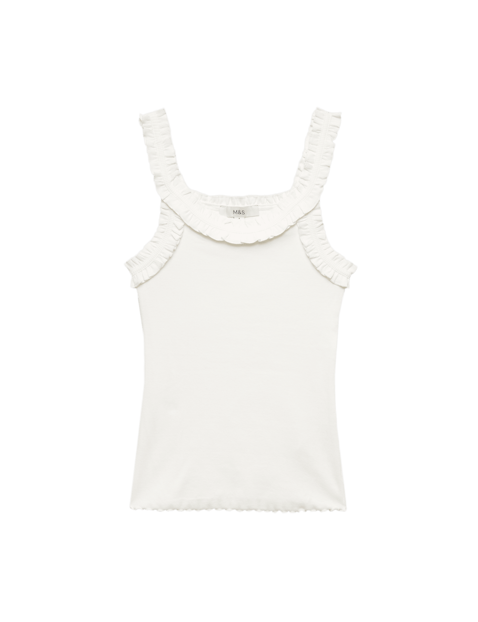 Cotton Rich Frill Strap Vest - image 5