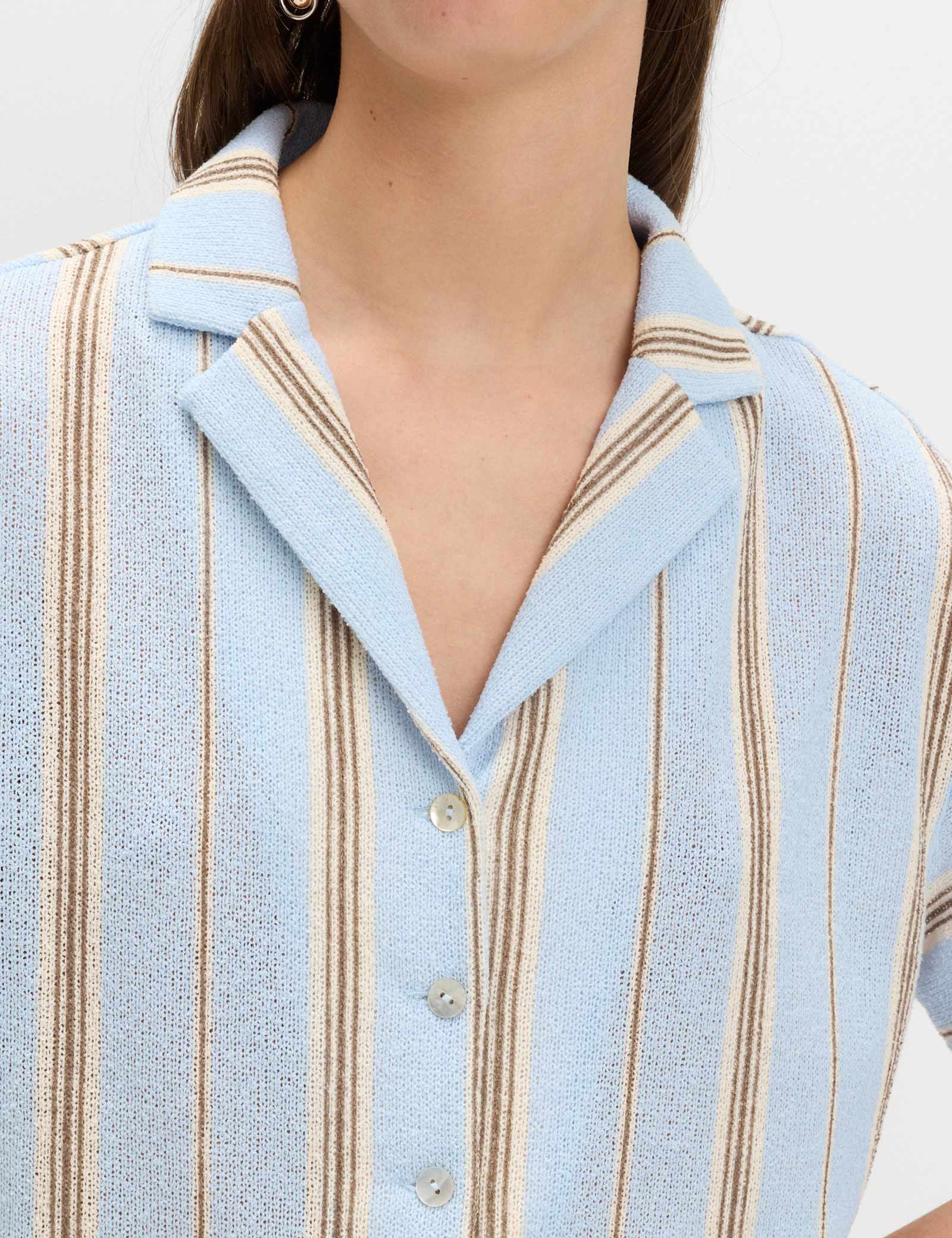 Striped Textured Resort Shirt - image 5