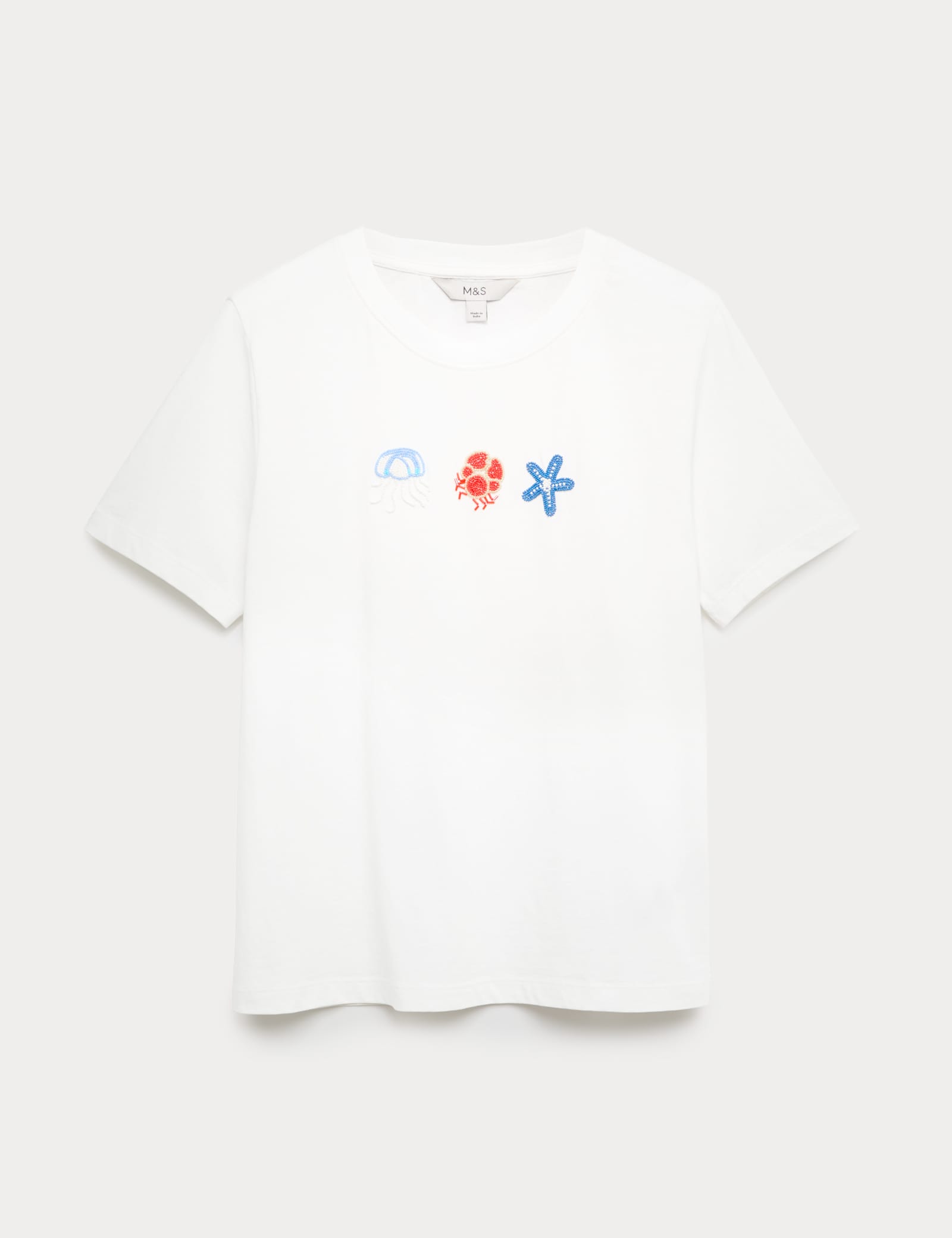 Pure Cotton Embellished T-Shirt - image 1