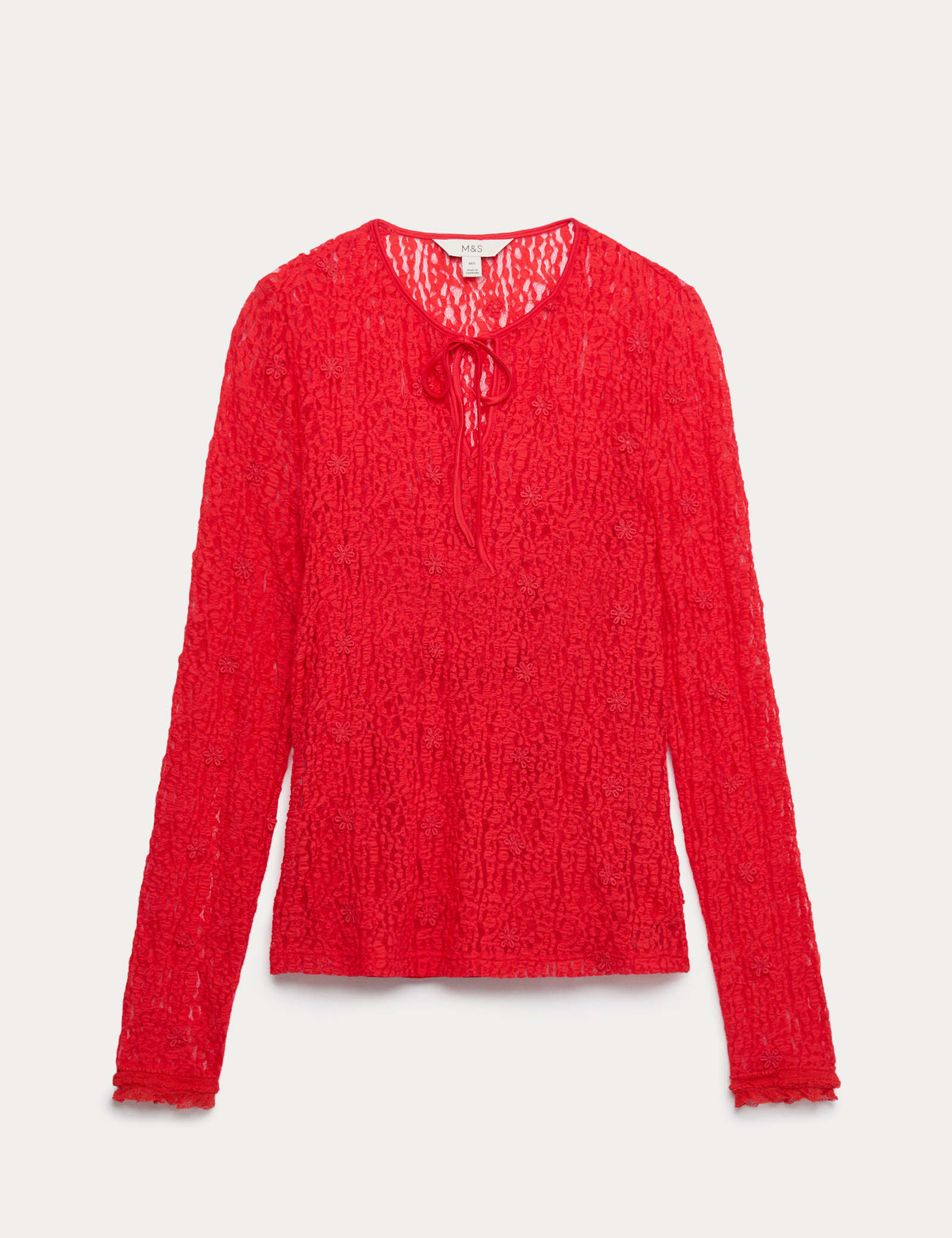 Lace Tie Neck Top - image 1