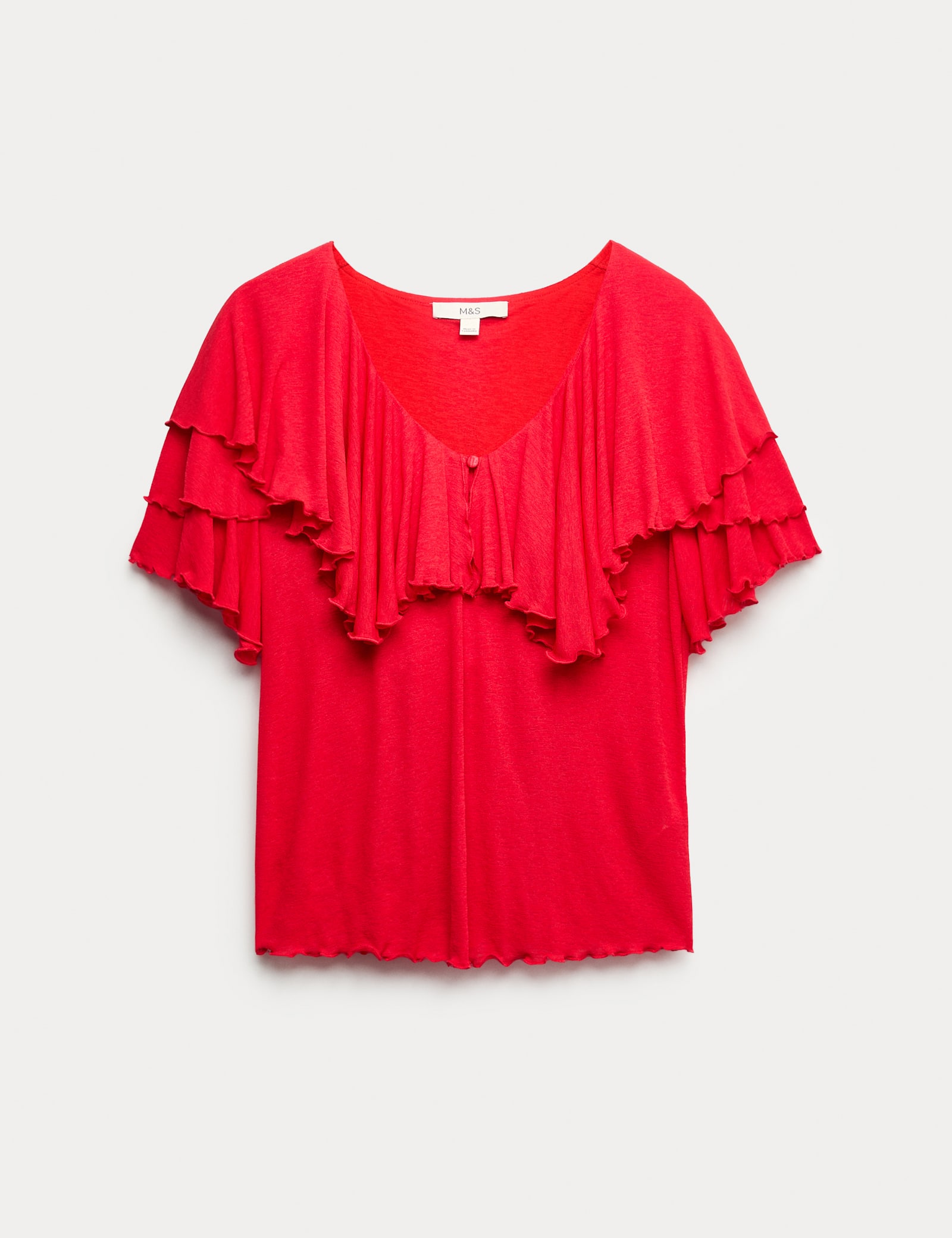 Ruffle Button Detail Relaxed Top - image 1