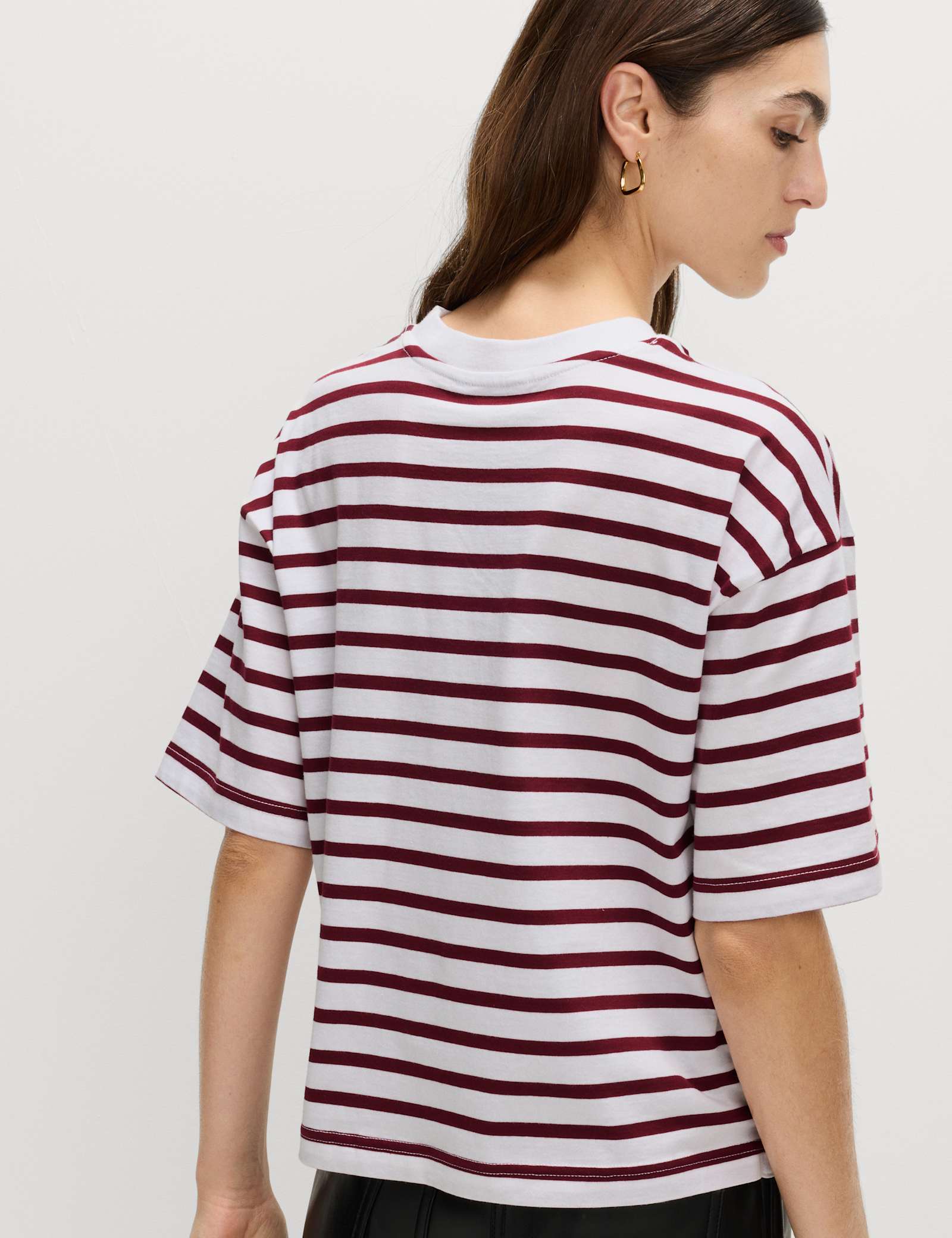 Pure Cotton Relaxed Striped Boxy T-Shirt - image 4