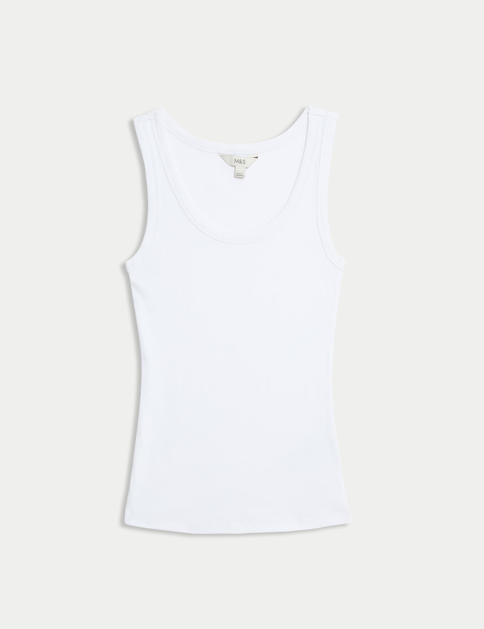 Cotton Rich Ribbed Slim Fit Vest Top - image 1