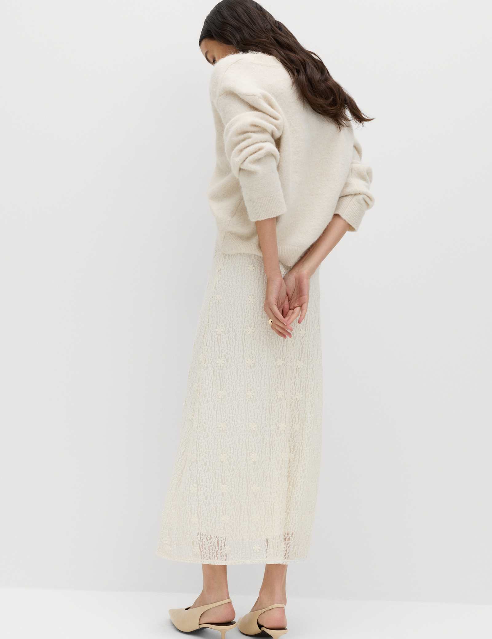 Jersey Lace Midi Column Skirt - image 5