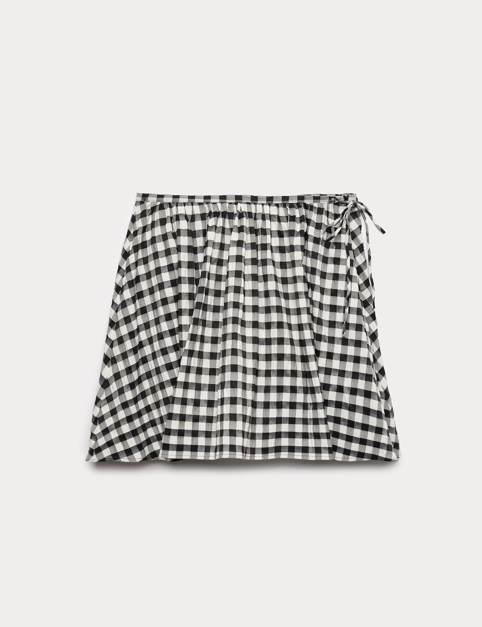 Cotton Blend Gingham Mini Circle Skirt - image 1