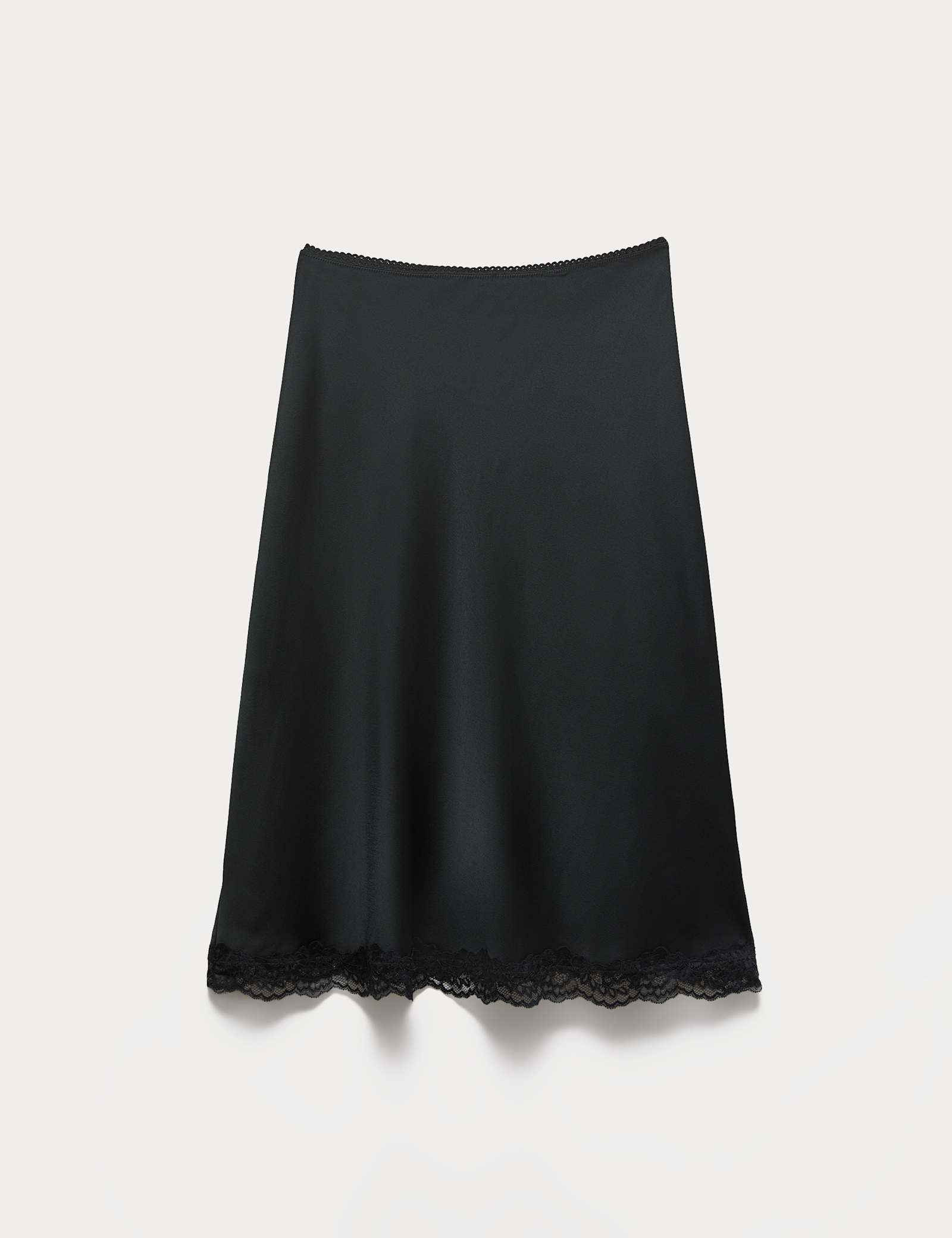 Lace Detail Knee Length Slip Skirt - image 1