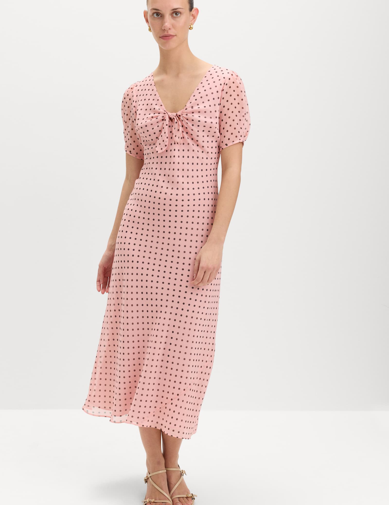 Polka Dot Puff Sleeve Midaxi Tea Dress - image 5