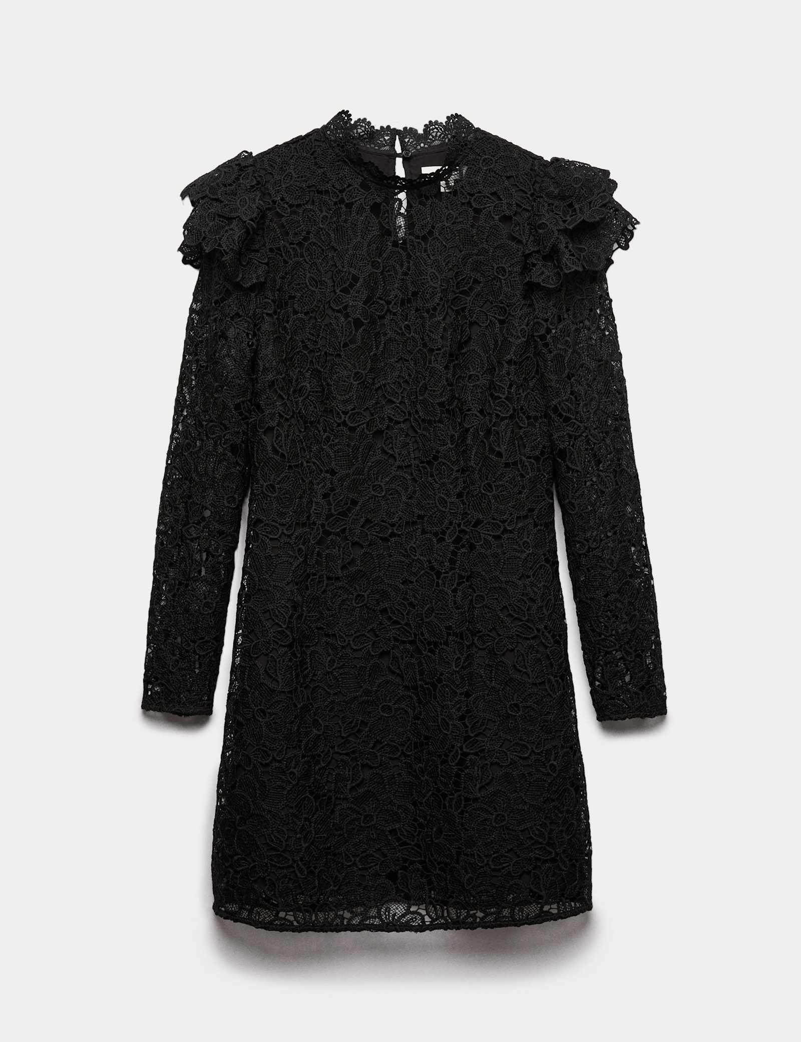 Lace High Neck Mini Column Dress - image 1