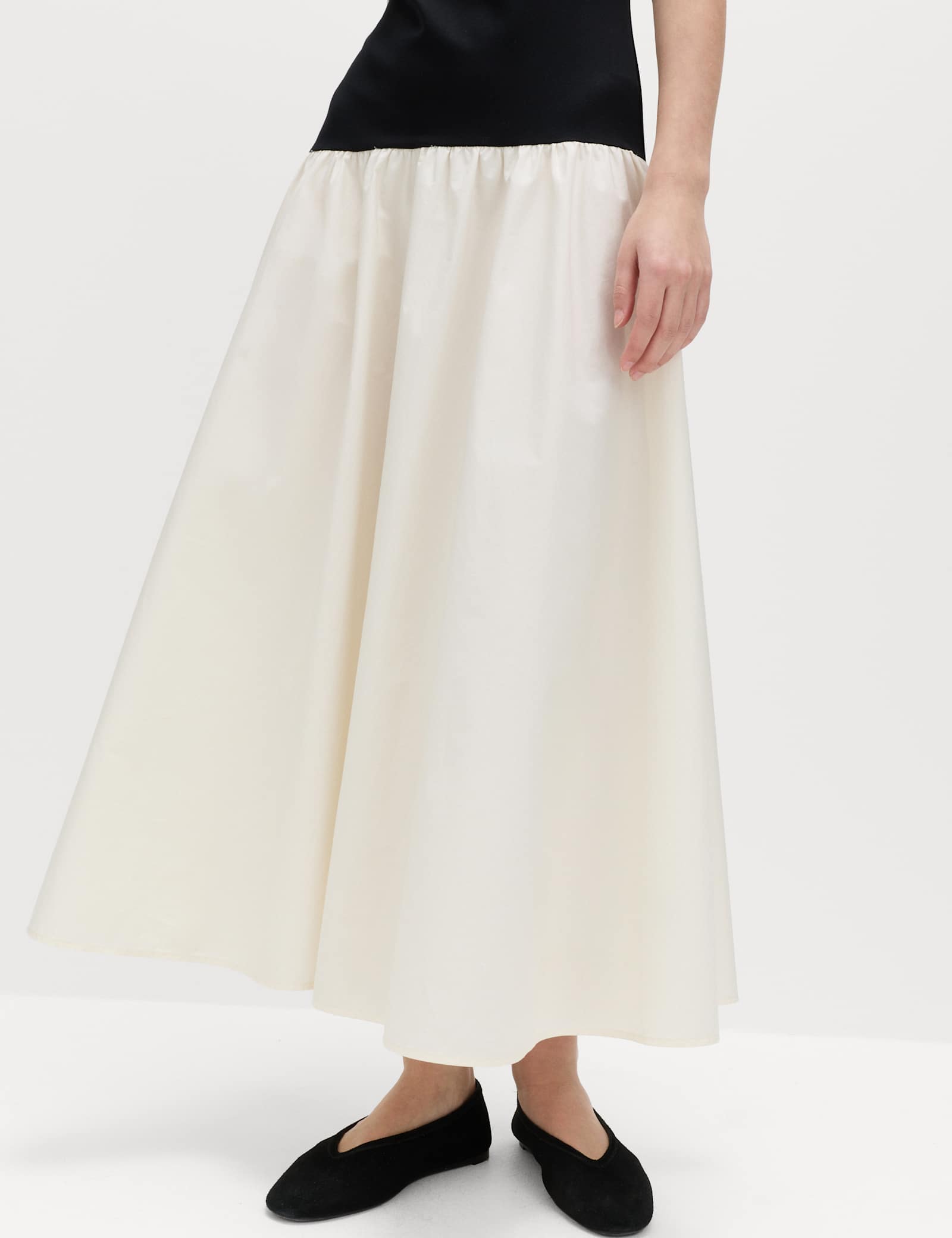 Cotton Blend Contrast Midi Drop Waist Dress - image 5