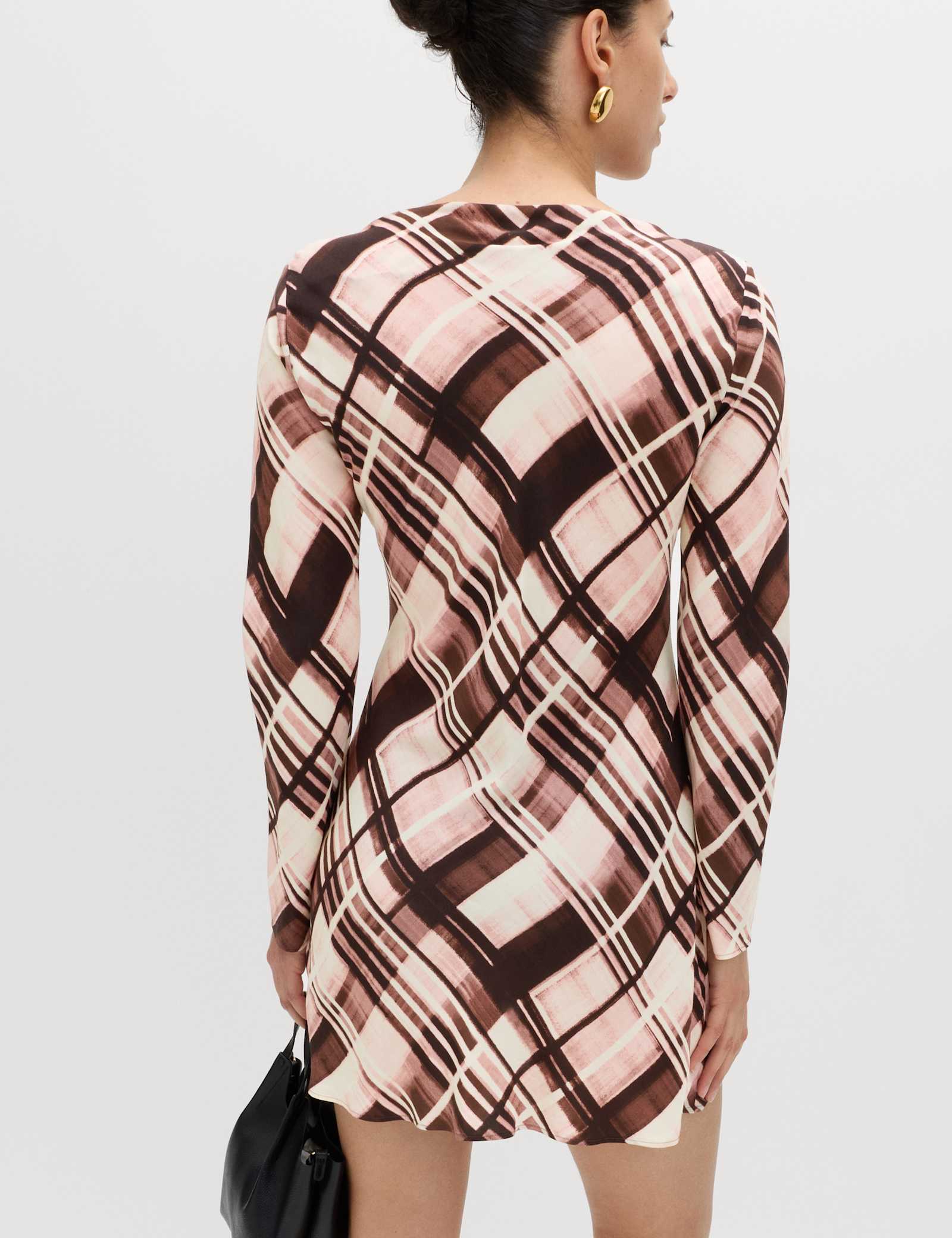 Checked Mini Slip Dress - image 4