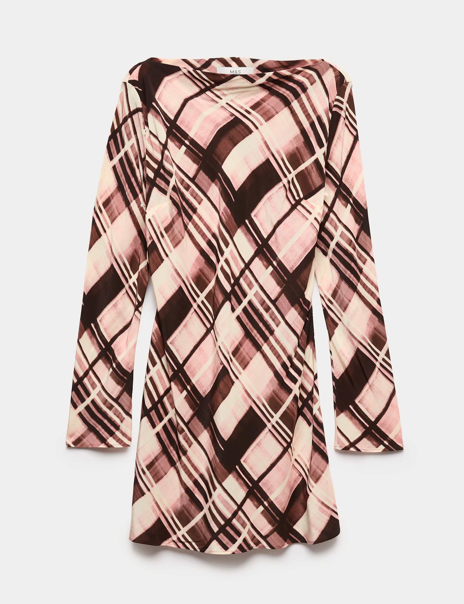 Checked Mini Slip Dress - image 1