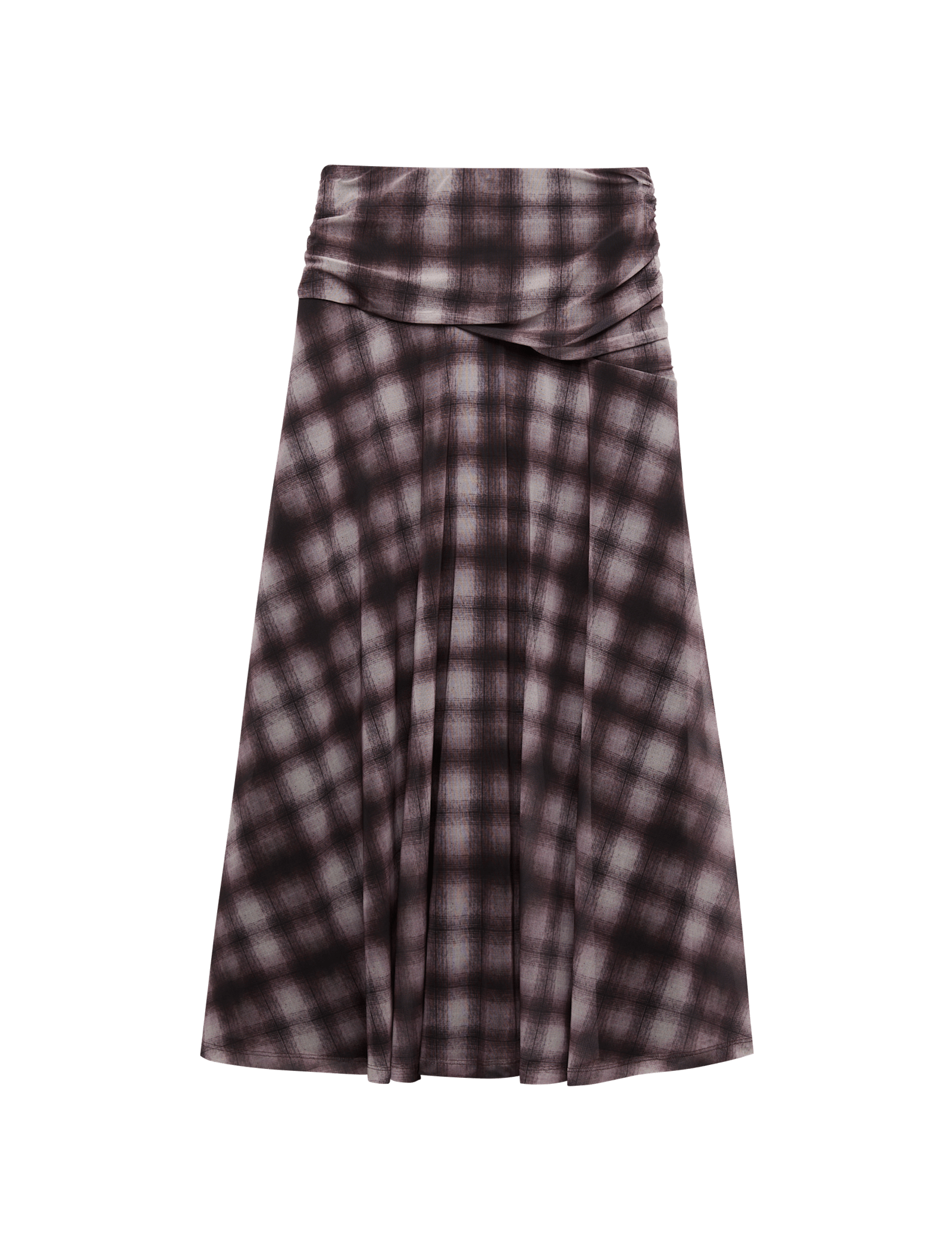 Checked Midi A-Line Skirt - image 3
