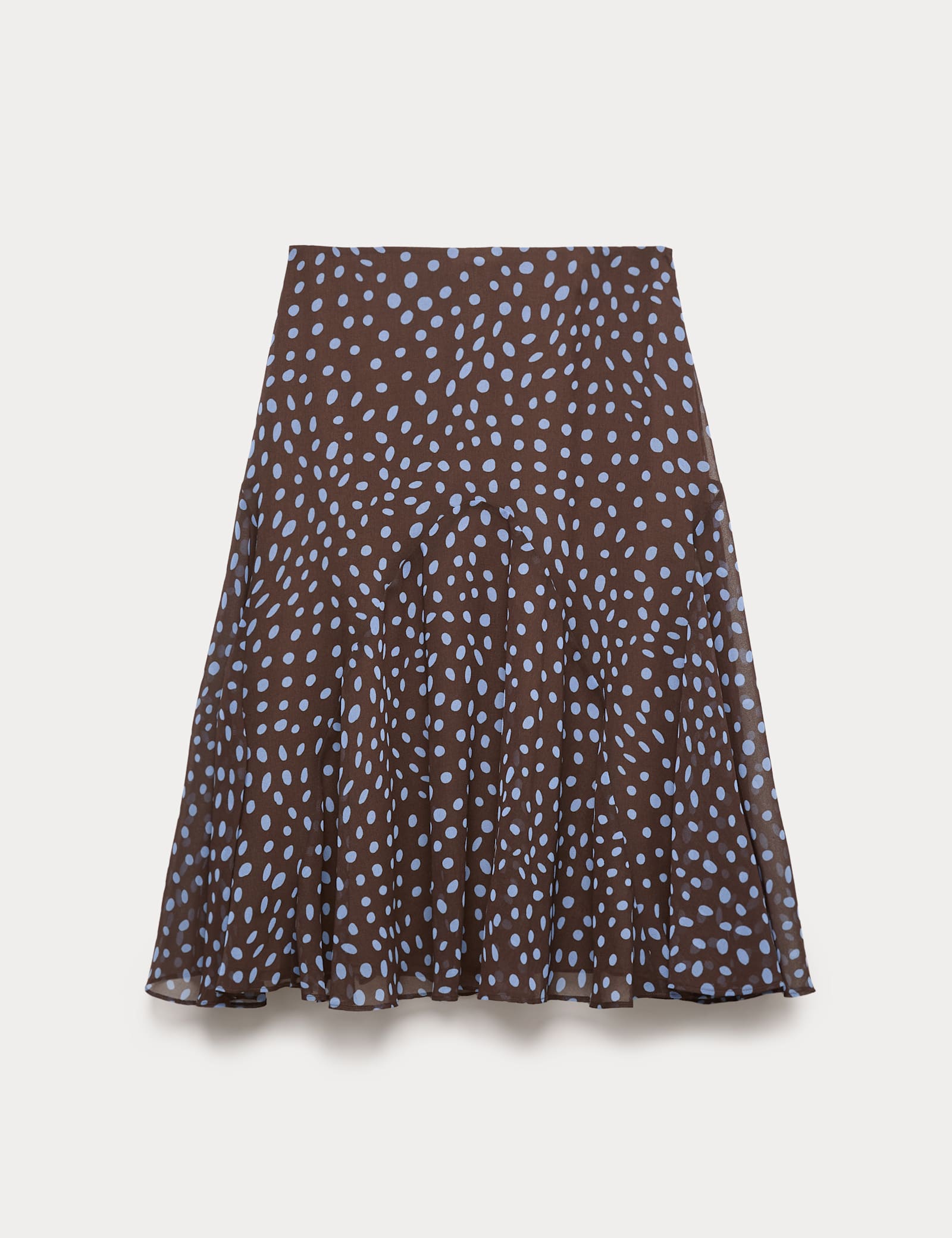 Polka Dot Drop Waist Midi Skater Skirt - image 1