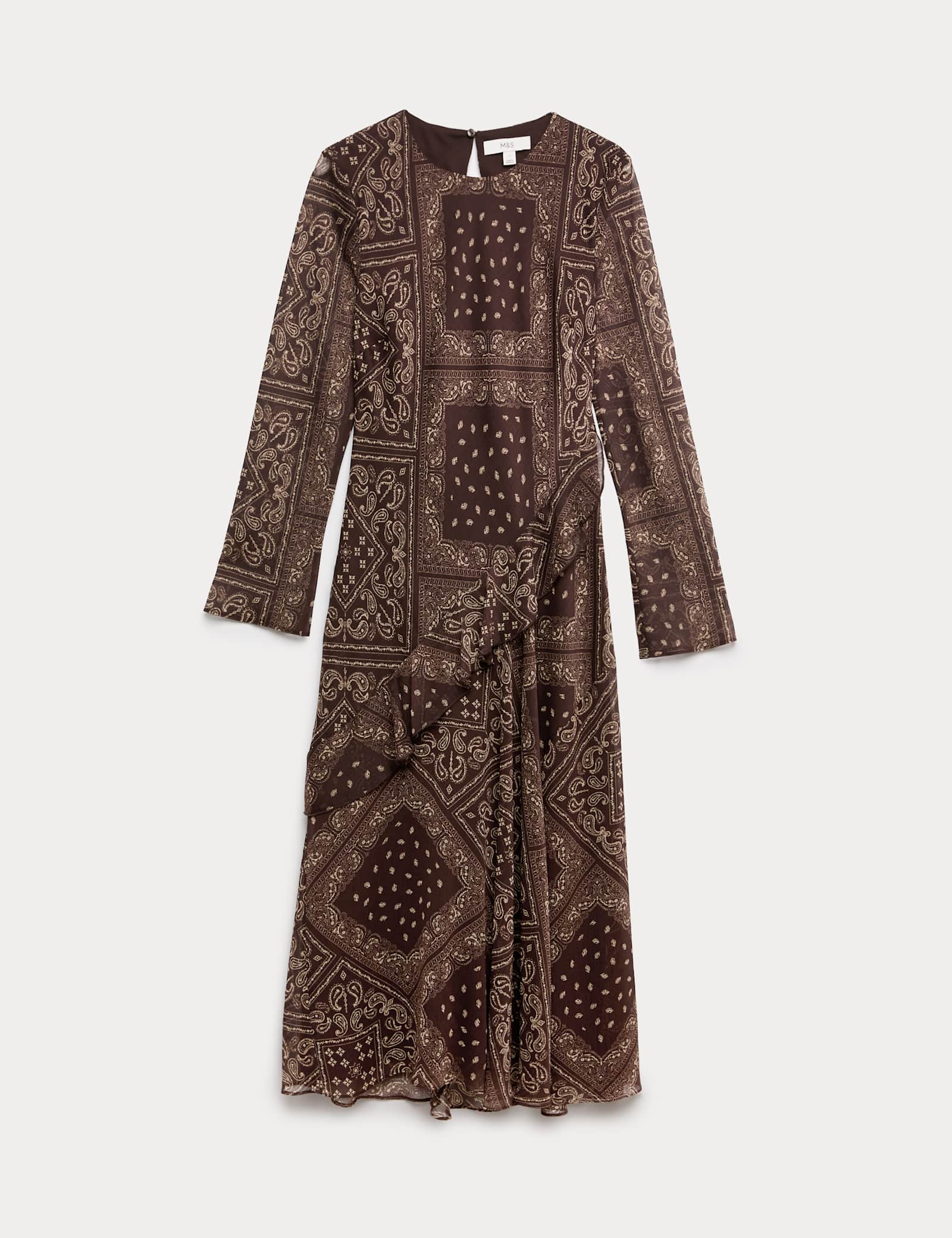Printed Frill Detail Midi Column Dress - image 1
