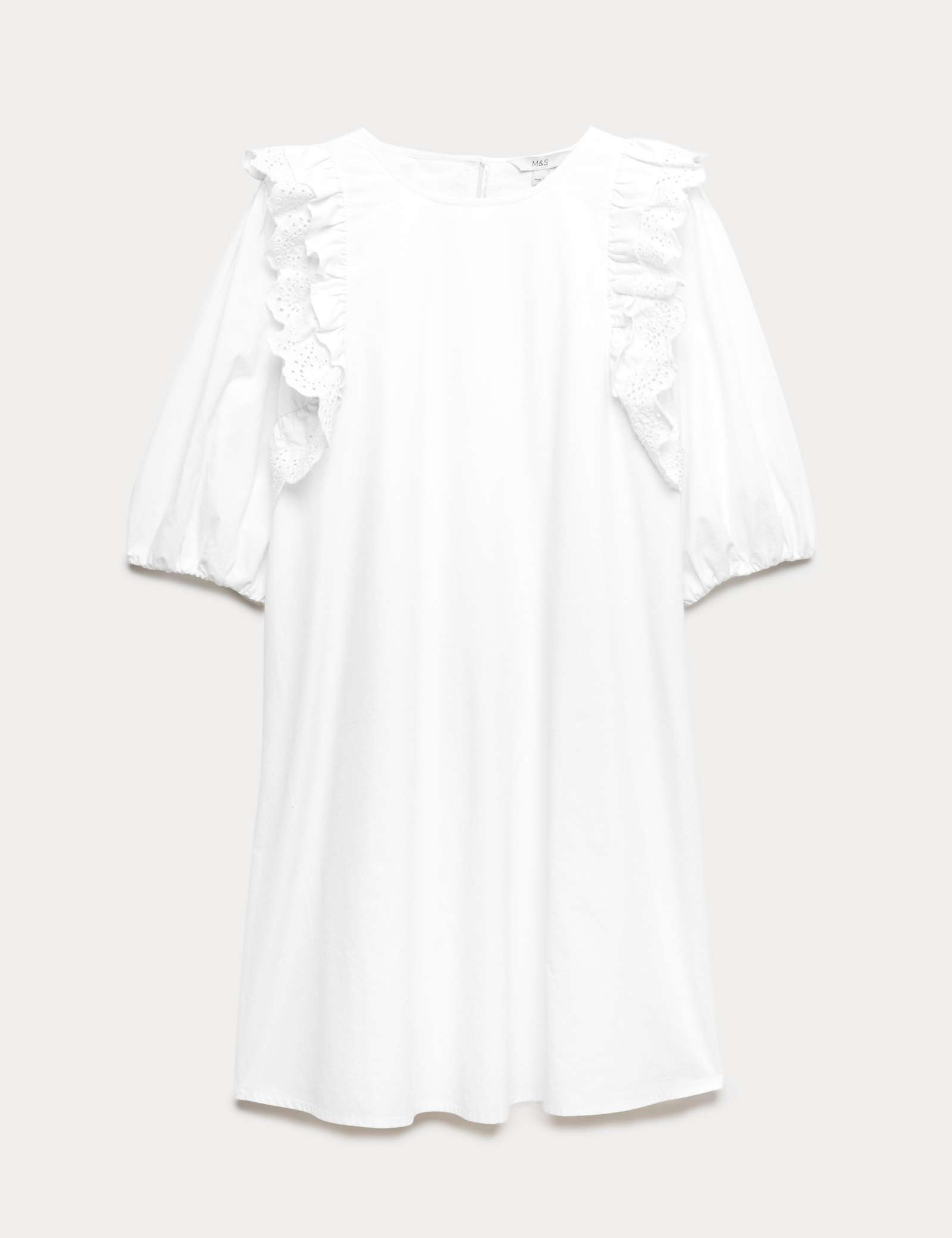 Broderie Frill Sleeve Mini Relaxed Dress - image 3